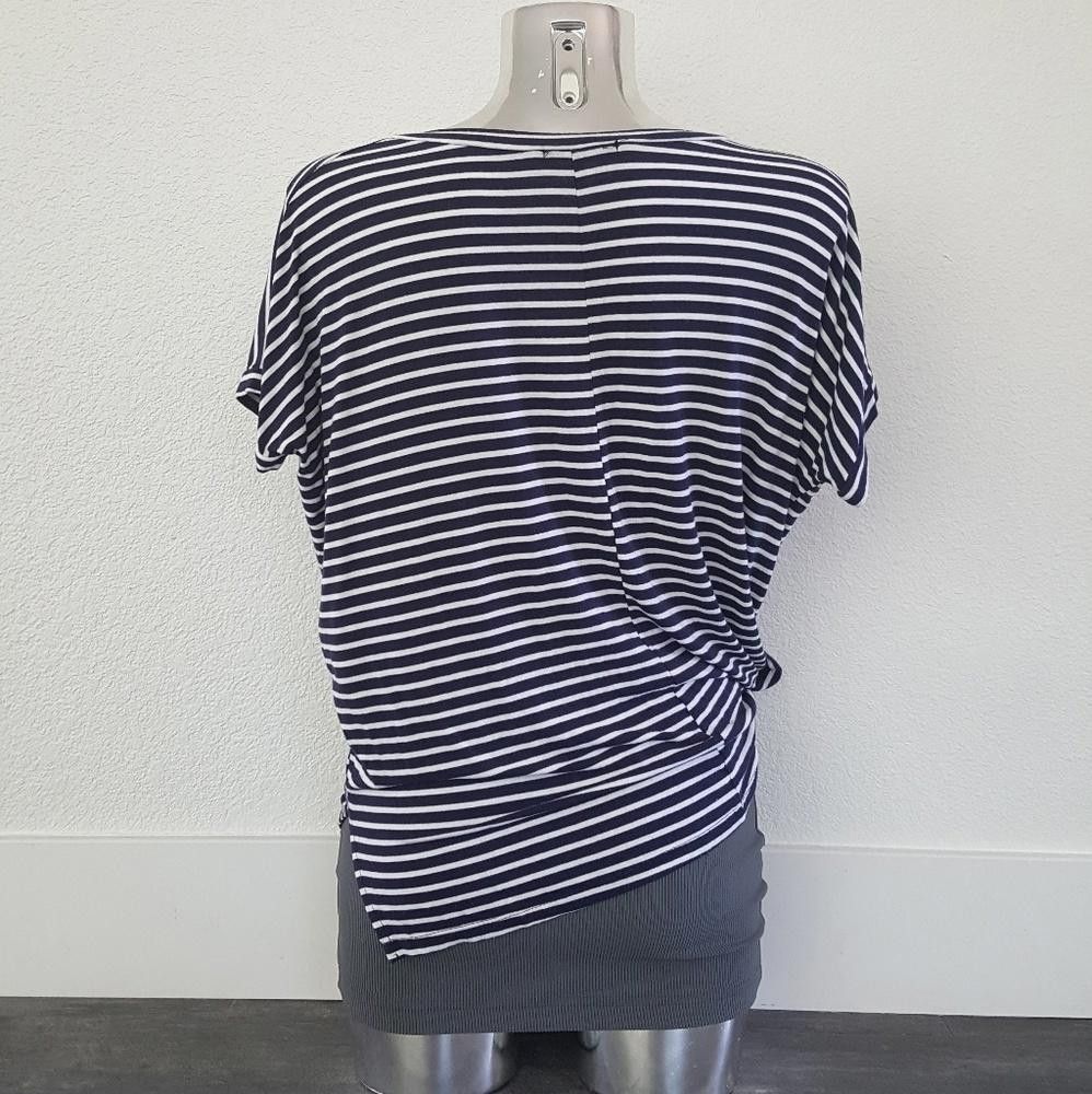 Designer Navy White Striped Melville Boxy Sleeve Size ONE SIZE - 2 Thumbnail