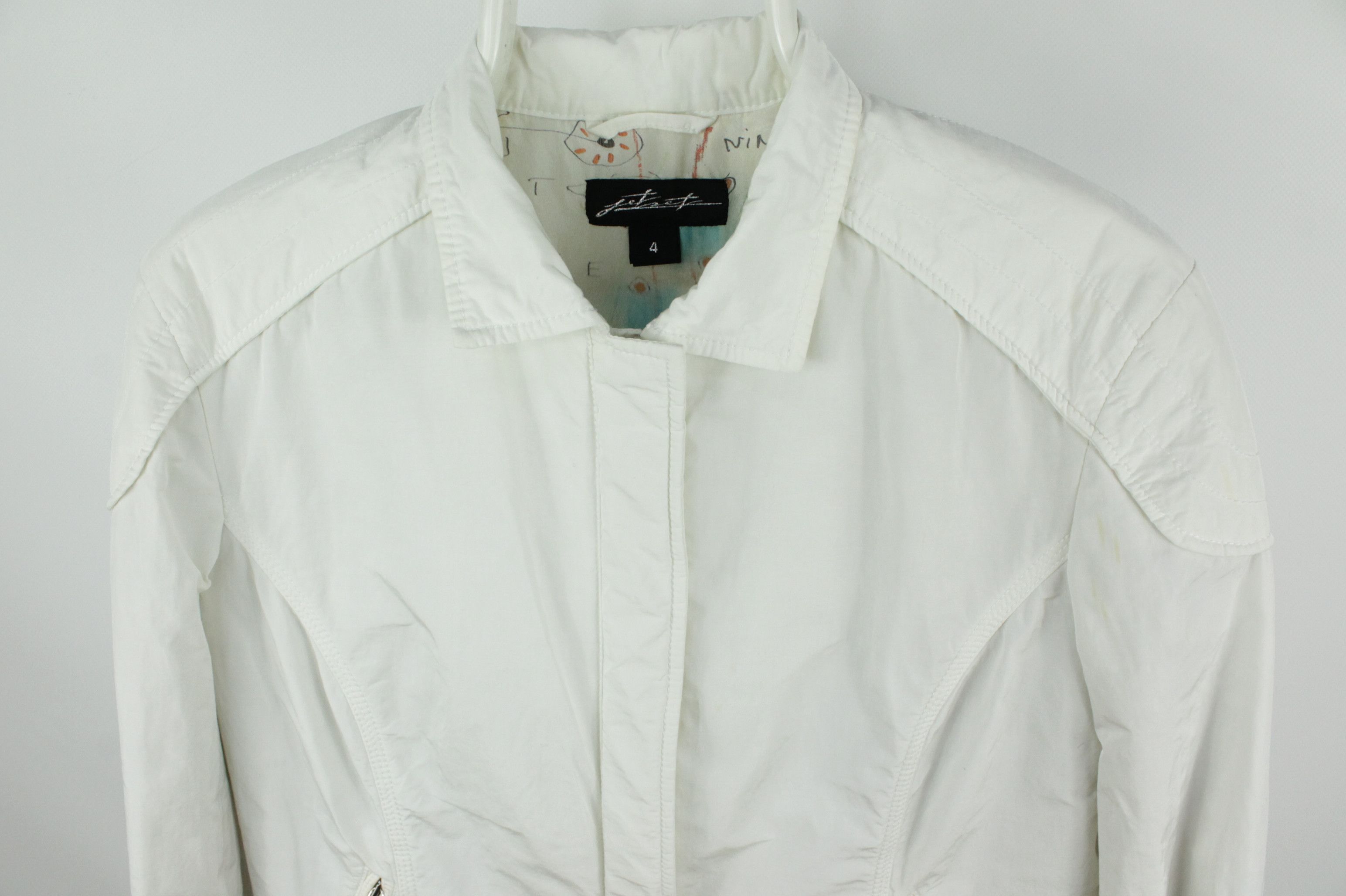 JET SET JET SET White Nylon Light Casual Women's Jacket Size L / US 10 / IT 46 - 2 Thumbnail