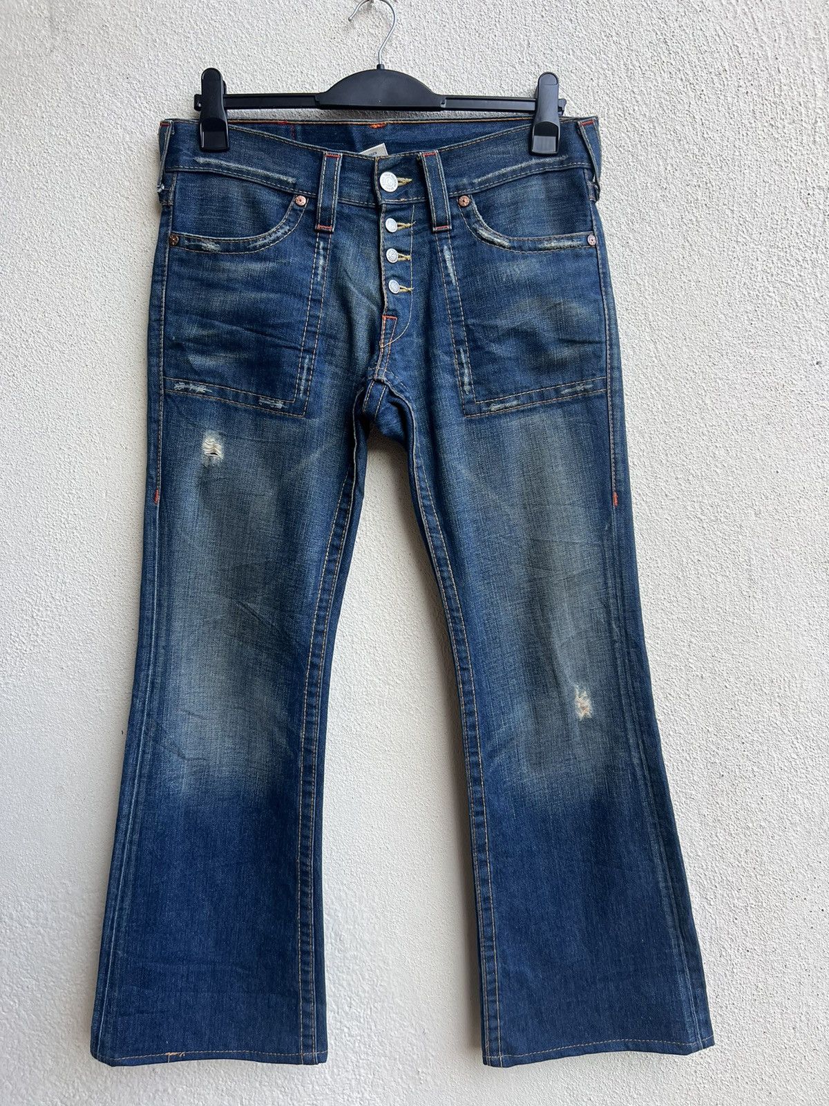 True Religion VTG Y2K 00s True Religion Big Rig Mud Denim Bootcut Jeans Size US 31 - 23 Thumbnail