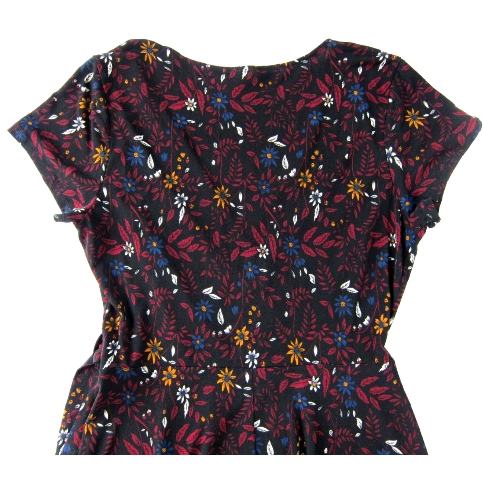 Vintage Kaileigh Dress Main Selling Point Brand Kaileigh Black Yellow Red Blue Stretch V-Neck Short Sleeve Midi Dress Small Size 28" / US 6 / IT 42 - 5 Thumbnail