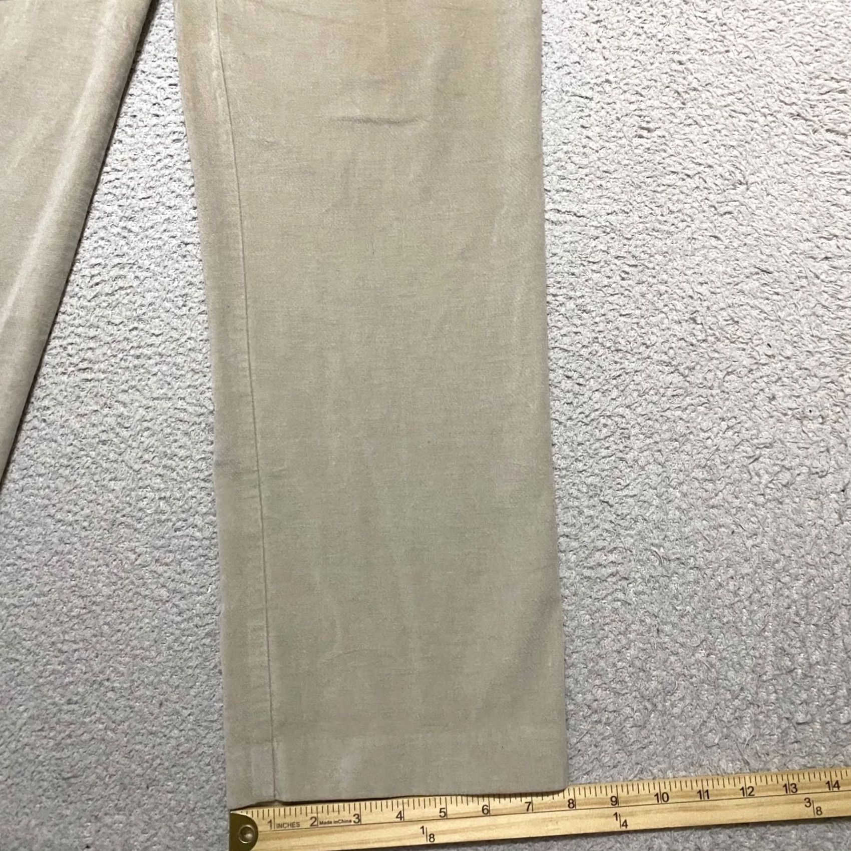 Talbots Talbots Pants Womens 12 Beige Velvet Straight High Rise Business Casual Dress Size 34" / US 12 / IT 48 - 4 Thumbnail