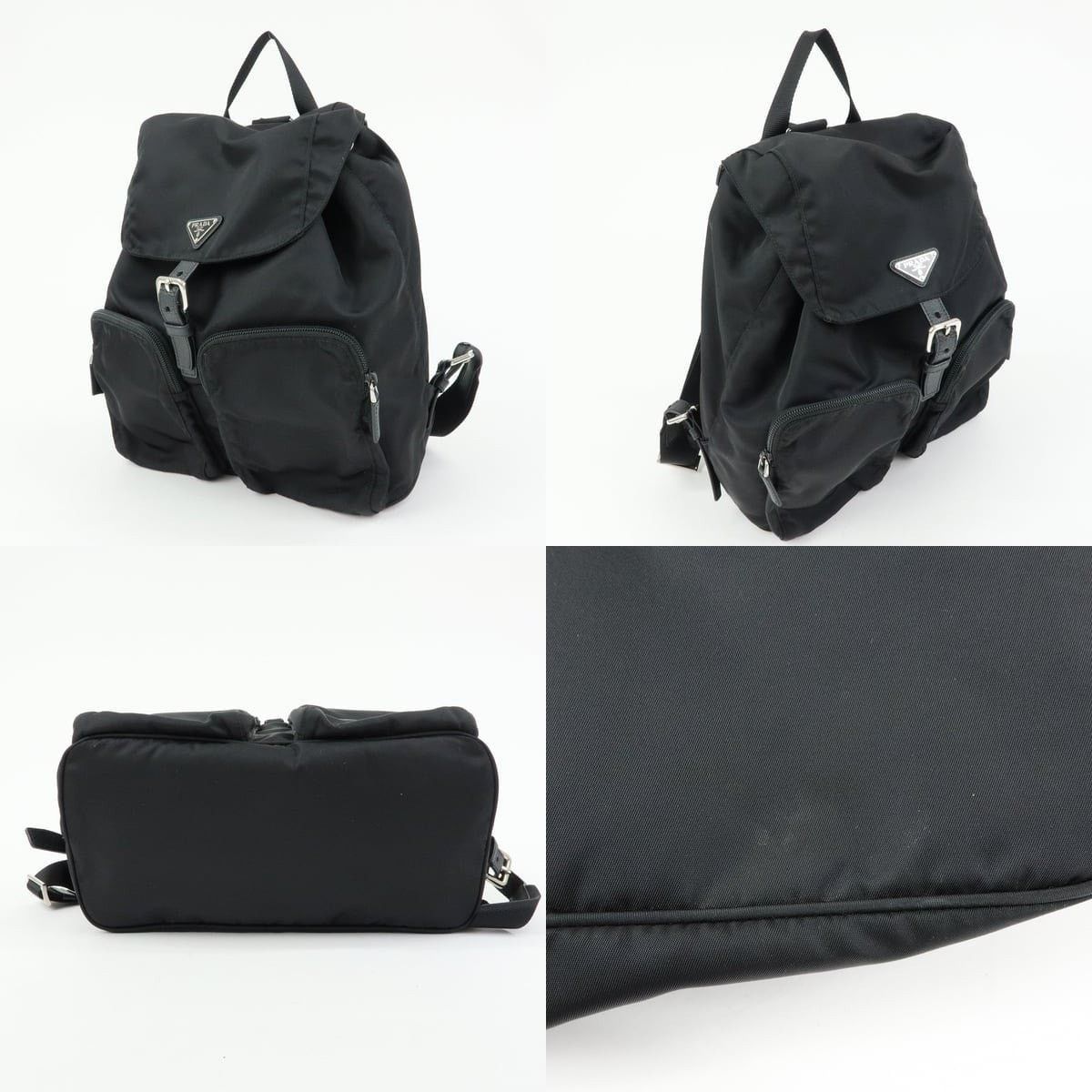 Prada Prada Triangle Logo Nylon Backpack Black Size ONE SIZE - 3 Thumbnail