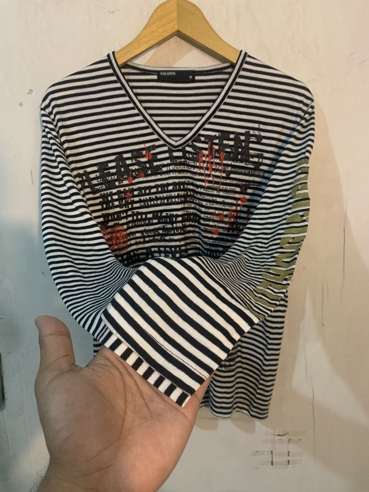 If Six Was Nine × KMRii × Le Grande Bleu (L.G.B.) Japanese poem Long Sleeve striped punk style Size US M / EU 48-50 / 2 - 5 Thumbnail