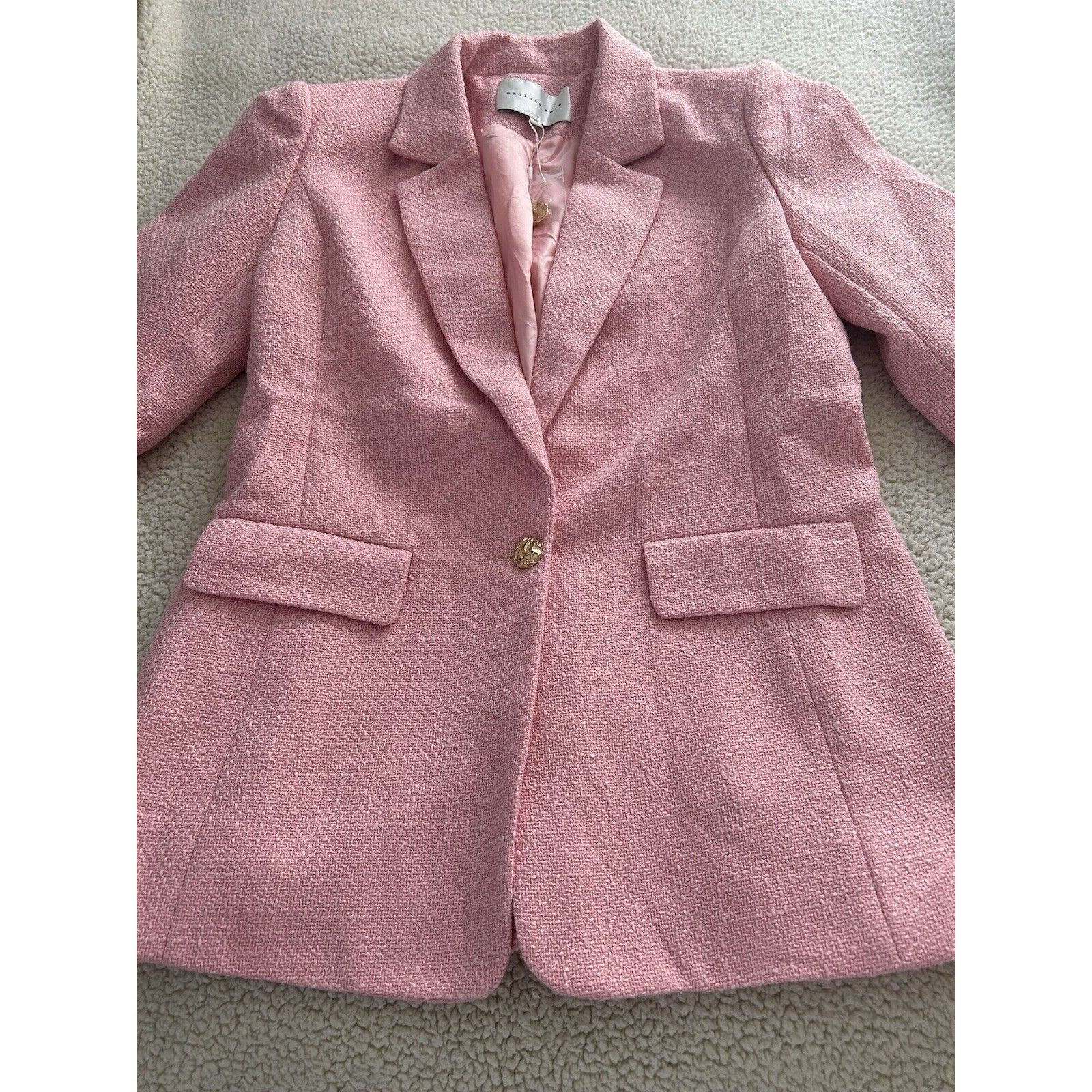 Other ENDLESS ROSE Womens Tweed Single Breasted Blazer Jacket Pink Size M / US 6-8 / IT 42-44 - 11 Thumbnail