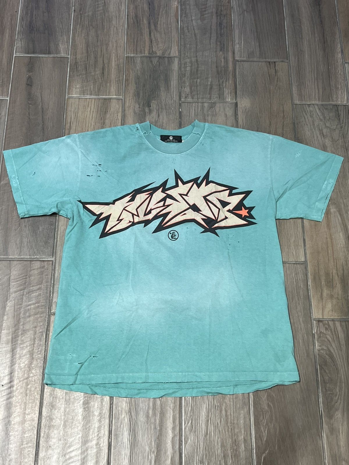 HELLSTAR HELLSTAR “CRACK PRINT” TSHIRT - SIZE MEDIUM - (GREEN) Size US M / EU 48-50 / 2 - 1 Thumbnail