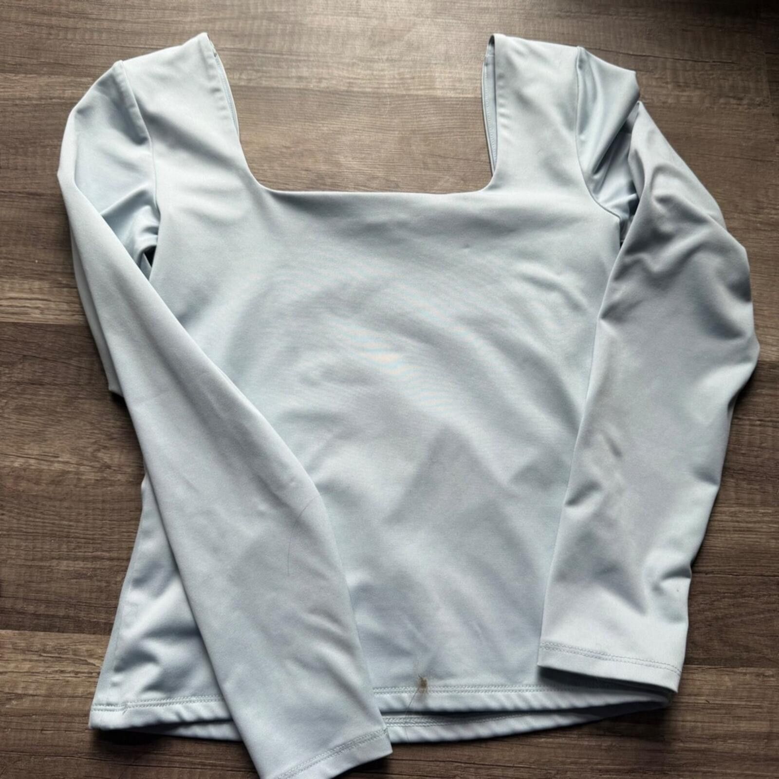 Express Express Body Contour Light Blue Square Neck Top XS Size XS / US 0-2 / IT 36-38 - 3 Thumbnail
