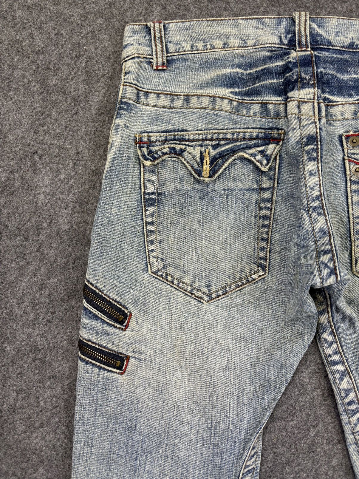 Japanese Brand 💥Twisted Flare Zipper💥Rattle Trap Japan Mudwash Denim K36 Size US 33 - 12 Thumbnail