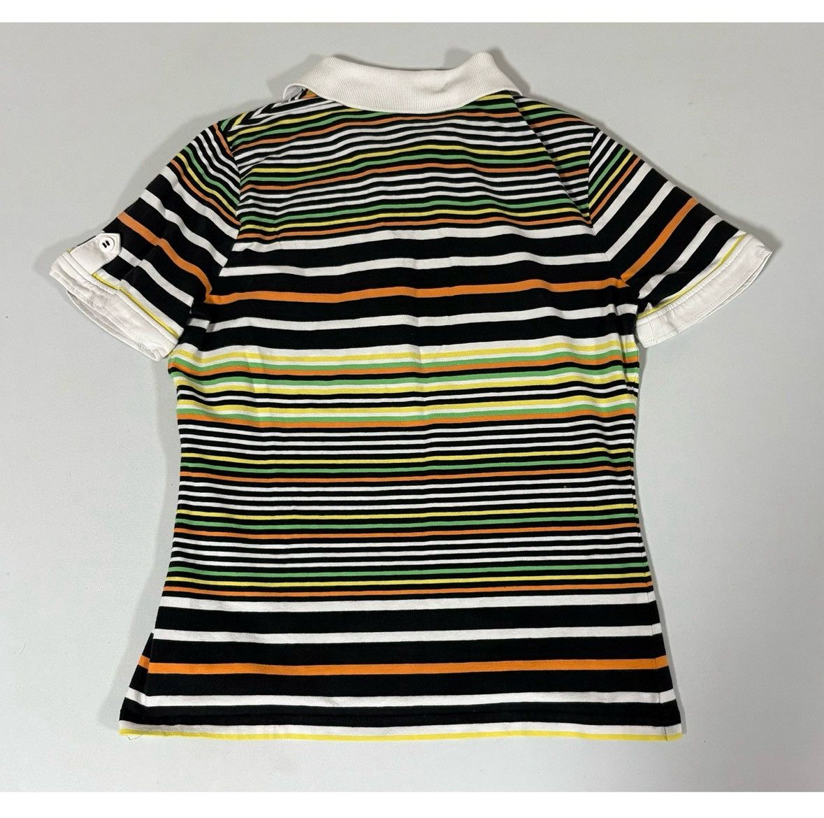 Vintage Basler Striped Collared Polo Shirt Top Blouse Tee Size S🧡💚🖤✨ Size S / US 4 / IT 40 - 4 Thumbnail
