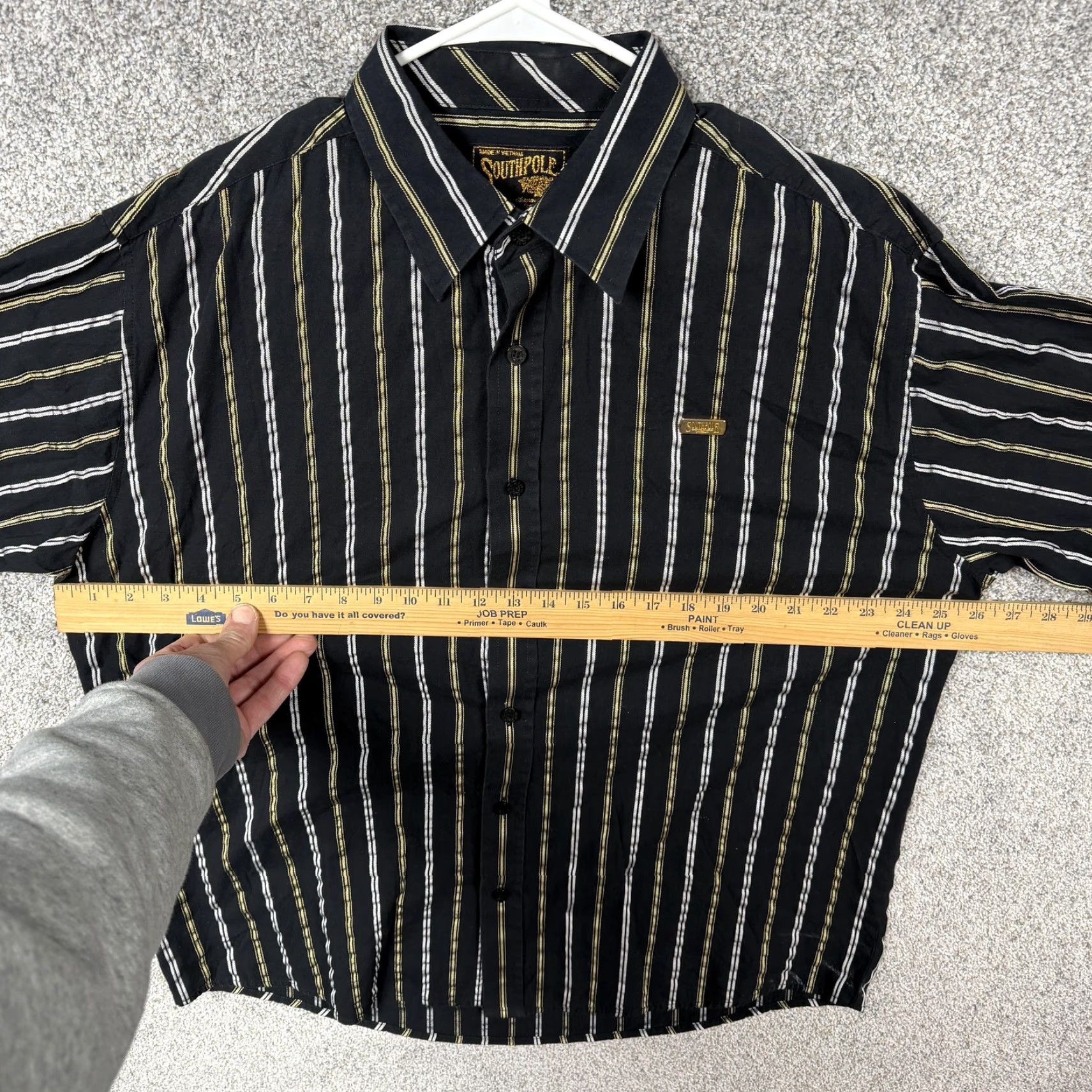 Southpole VINTAGE Southpole Shirt Mens XL Black Gold Stripe Hip Hop Biggie Streetwear Size US XL / EU 56 / 4 - 6 Thumbnail