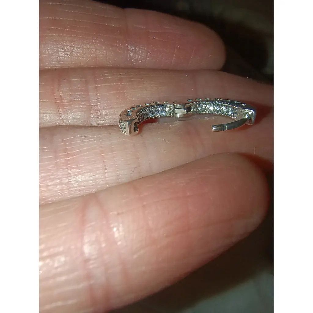 pandora Pandora Silver Hoop Earrings with Heart Cutouts Size ONE SIZE - 2 Thumbnail