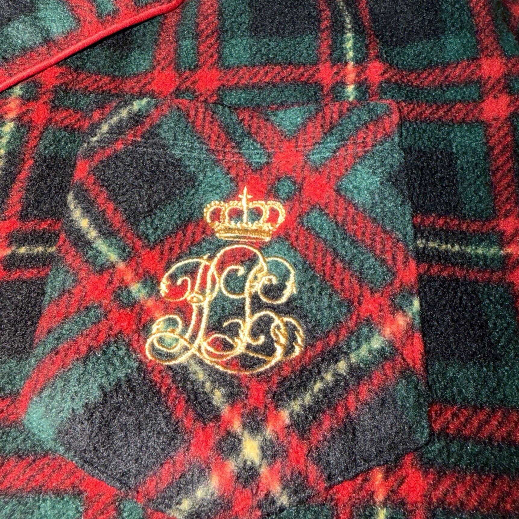Ralph Lauren VINTAGE Ralph Lauren Pajama Set Womens M Flannel 2pc Red Green Plaid Sleepwear 100% Cotton Nightwear Size ONE SIZE - 3 Thumbnail