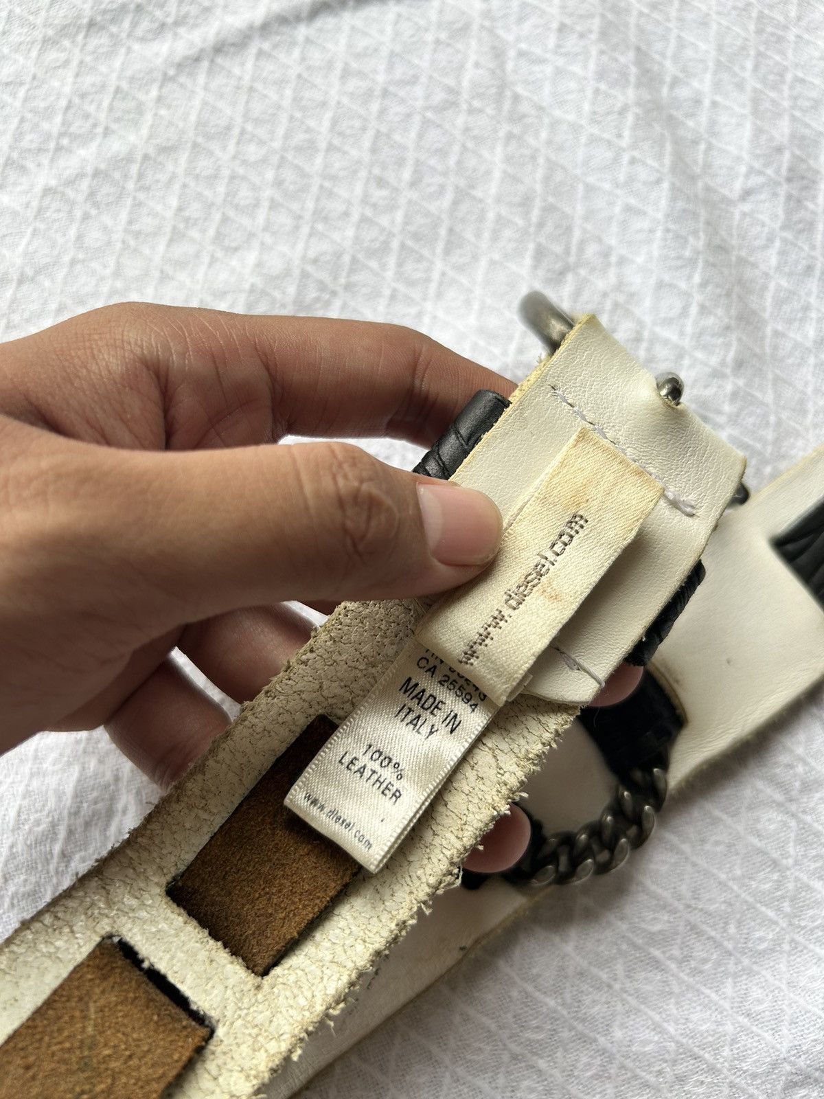 Diesel 💸BINDINGOFFER💸Diesel Y2k Leather Punk Belt Italy Size ONE SIZE - 7 Thumbnail
