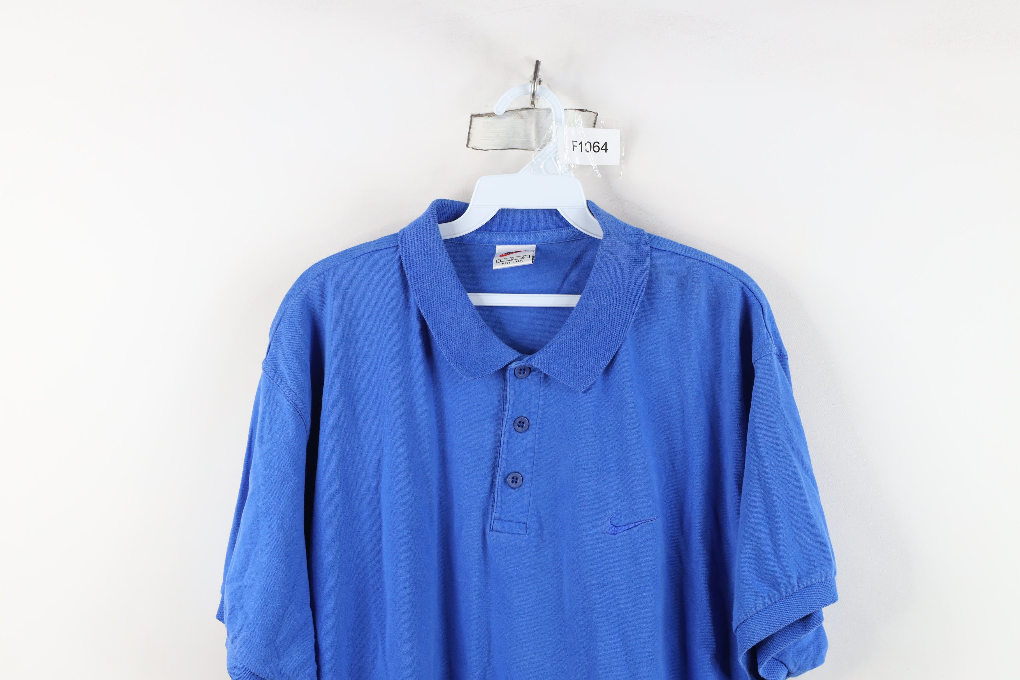 Nike Vintage 90s Nike Scott Mini Swoosh Golf Polo Shirt Blue Size US L / EU 52-54 / 3 - 2 Thumbnail