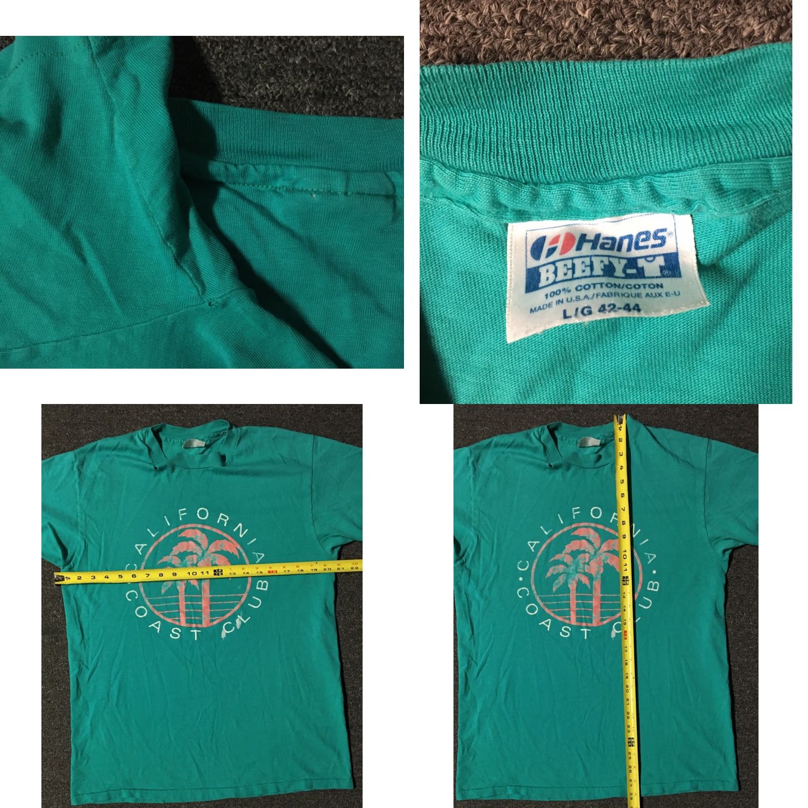 Vintage VINTAGE California Coast Club Faded Distress Shirt L Surf Skate Beach Grunge OP Shirt Mens Green 80s California Surf 90s Grunge Ocean Beach USA Size US L / EU 52-54 / 3 - 8 Thumbnail