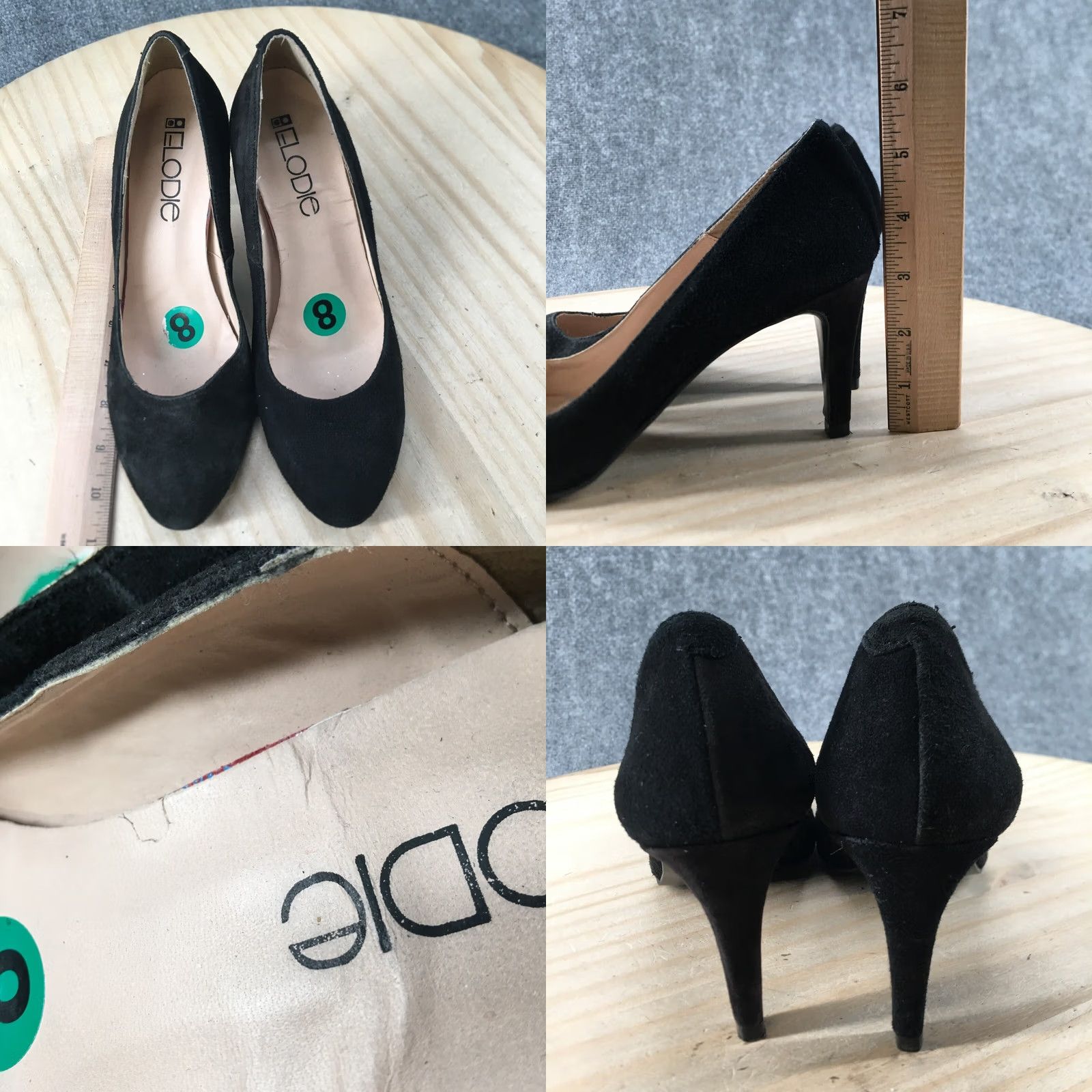 Vintage Elodie High Heels Womens 39 Classic Pumps Black Leather Slip On Casual Comfort Pump Shoes Size US 8 / IT 38 - 8 Thumbnail