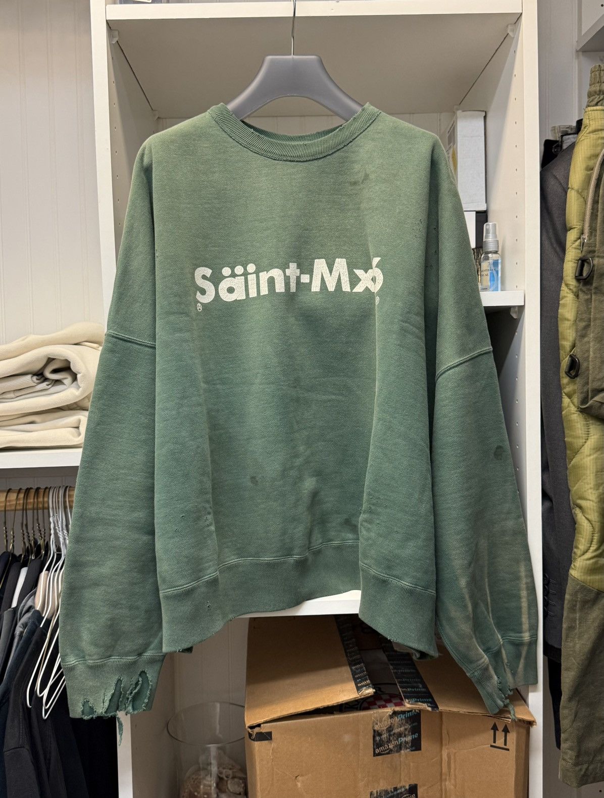 Saint Michael Saint Michael 23AW Zip Parka Damaged | Grailed