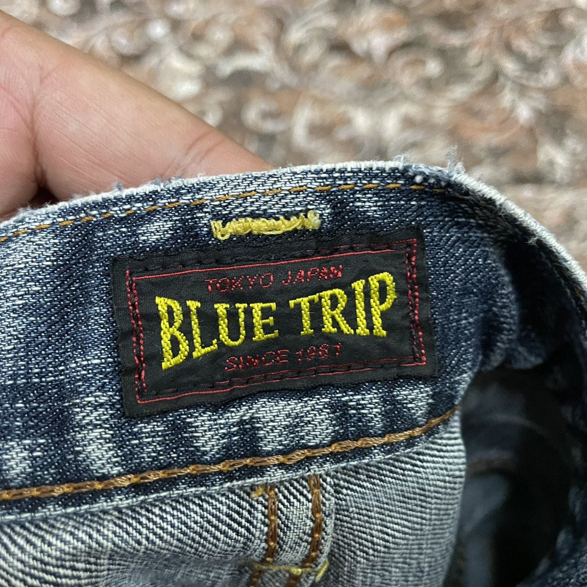 Edwin 🔥Vintage Edwin Blue Trip Washed Ripped Distress Denim Jeans Size US 30 / EU 46 - 15 Thumbnail