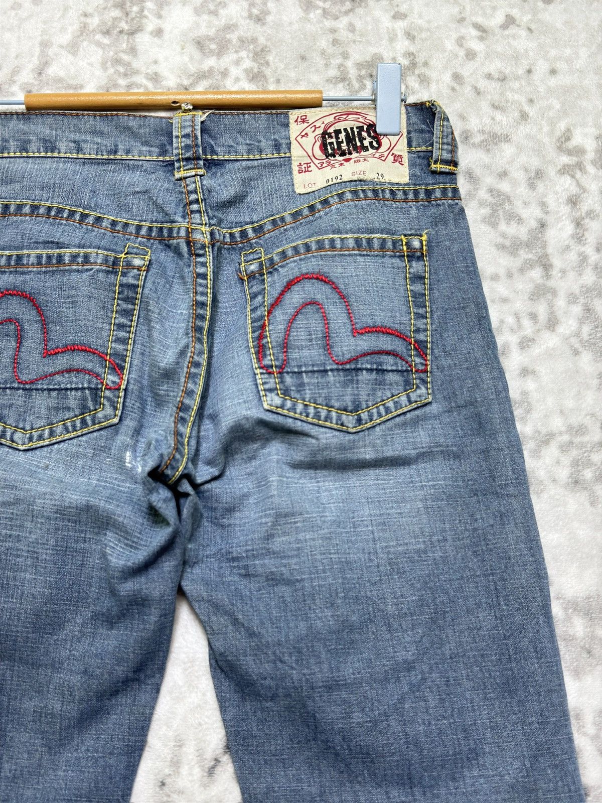 Evisu Evisu GENES Flare Jeans Red Stitches Logo Denim Y2K Archive Size 28" / US 6 / IT 42 - 9 Thumbnail
