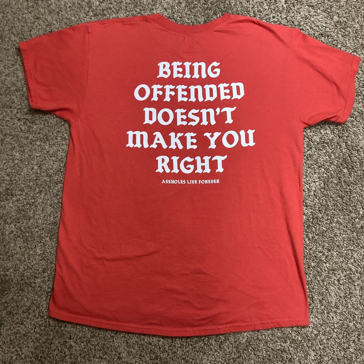 Designer × Vintage A$$holes Live Forever Being Offensive Red Mens Shirt Large Size US L / EU 52-54 / 3 - 8 Thumbnail