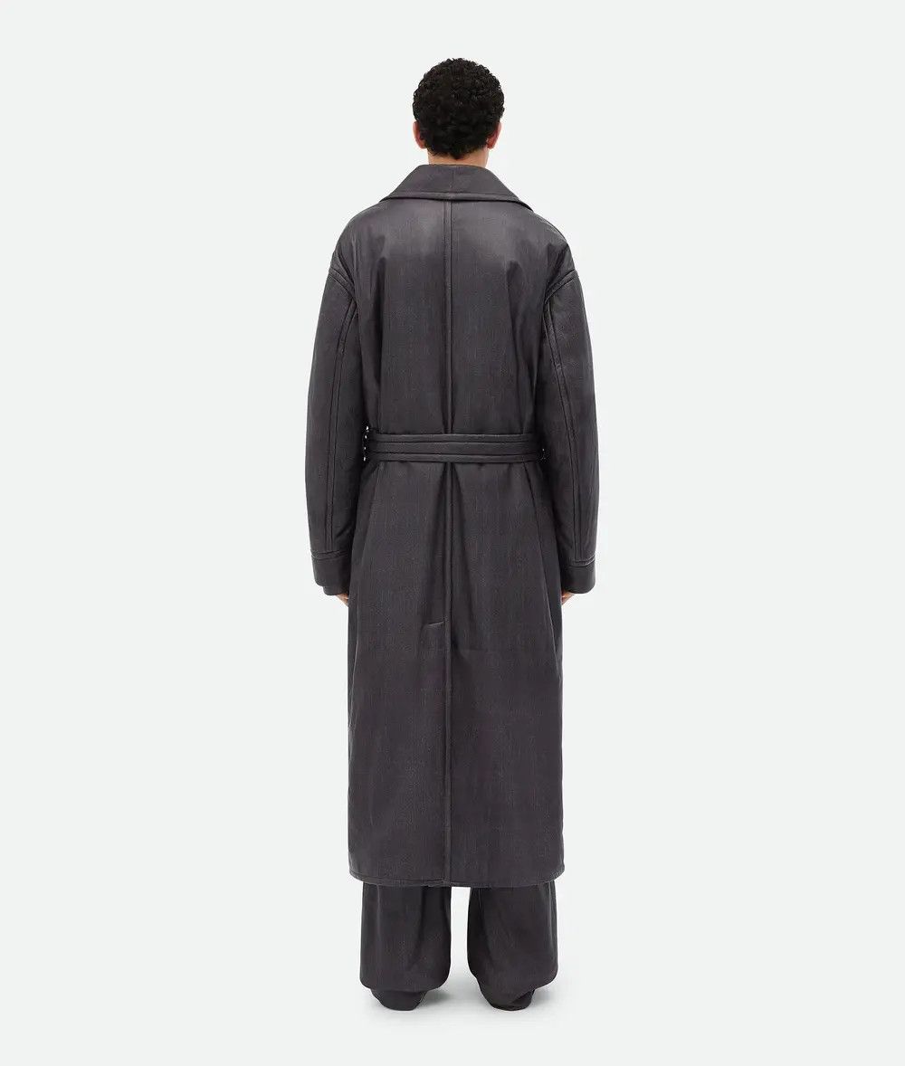 Bottega Veneta o1n1vont0925 Printed Leather Chevron Coat in Black Size US L / EU 52-54 / 3 - 3 Thumbnail
