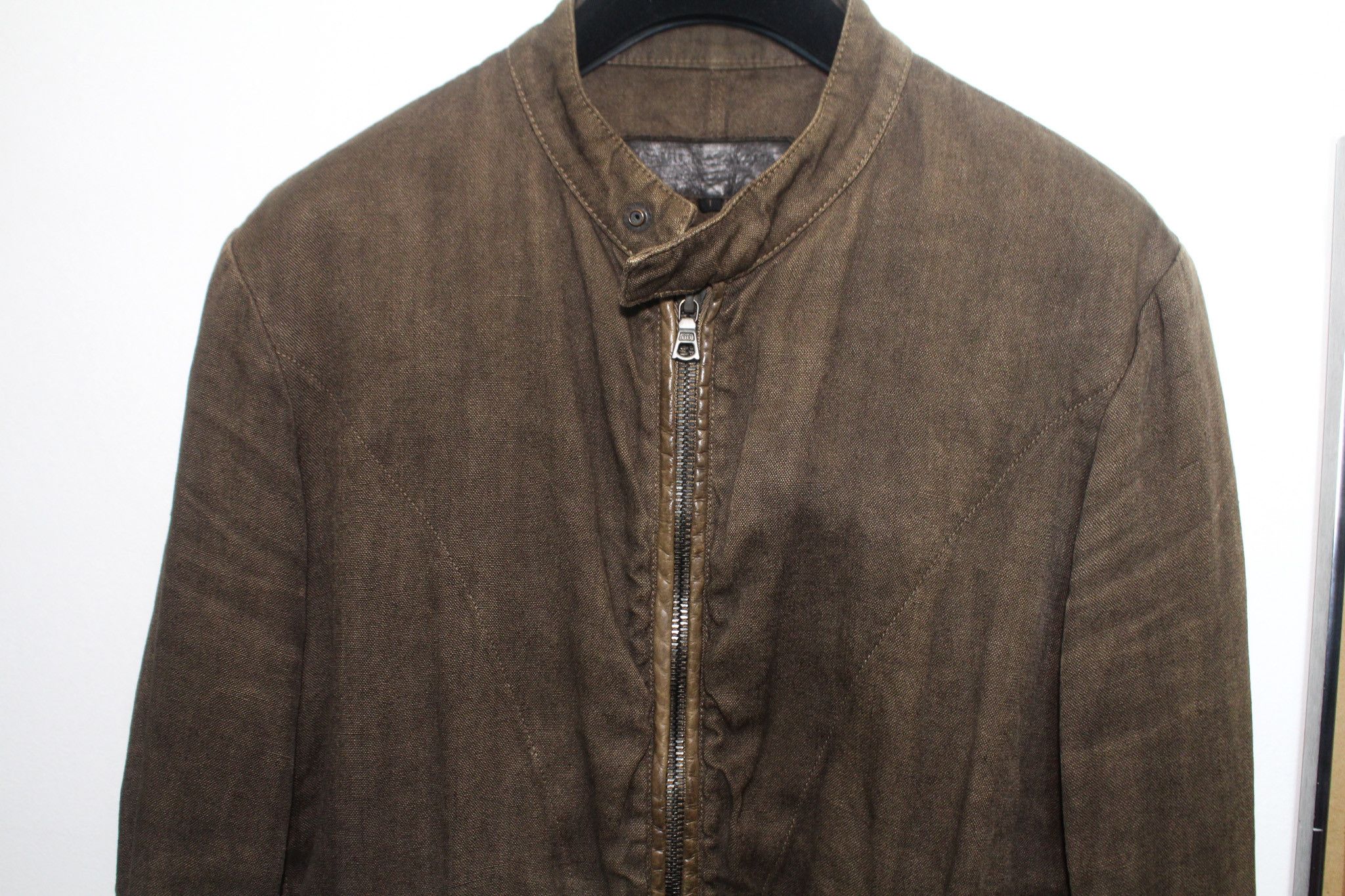 Isamu Katayama Backlash Linen/Cow Leather Moto Rider Jacket Size US S / EU 44-46 / 1 - 2 Thumbnail