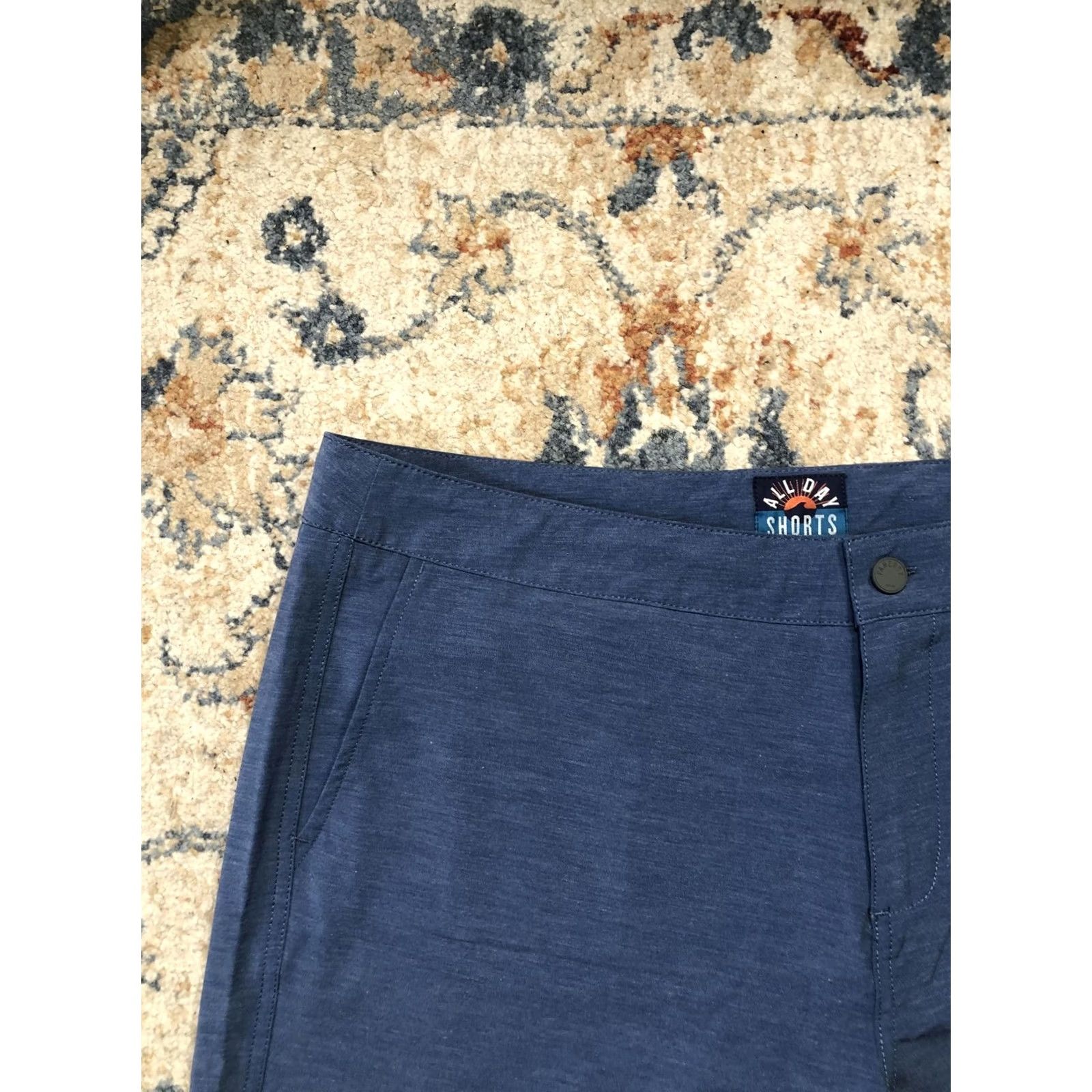 Faherty Faherty Men's 40 All Day Shorts Chino 7 Inseam Blue Casual Summer Beach Performance Lightweight Stretch Pocketed Flat Front Zip Fly Size US 40 / EU 56 - 2 Thumbnail