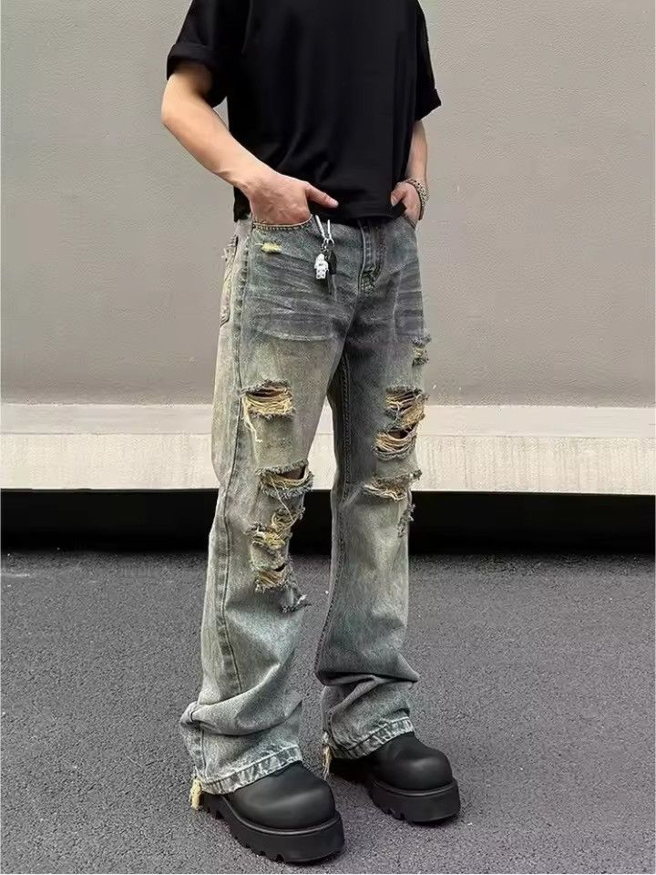 Jean DISTRESSED Denim Jeans, Ripped Jeans Size US 26 / EU 42 - 4 Thumbnail
