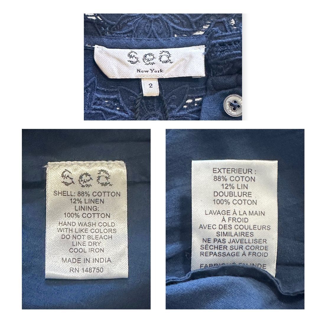 Sea New York Sea New York Anita Eyelet Mini Dress Navy Size 2 NWT Size XS / US 0-2 / IT 36-38 - 6 Thumbnail