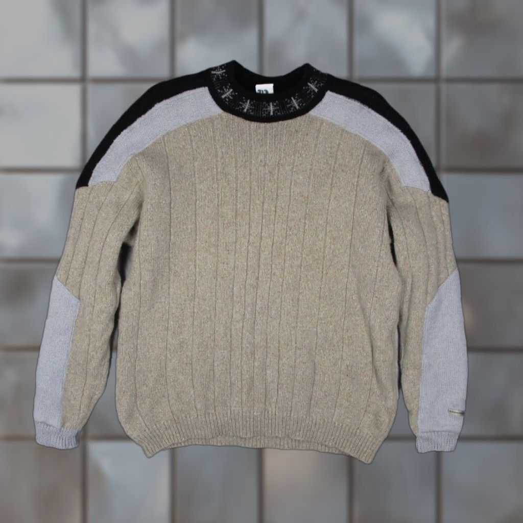 Vintage VINTAGE Columbia Sweater Mens Large Beige Wool Blend Convert Pullover Y2K Size US L / EU 52-54 / 3 - 1 Thumbnail