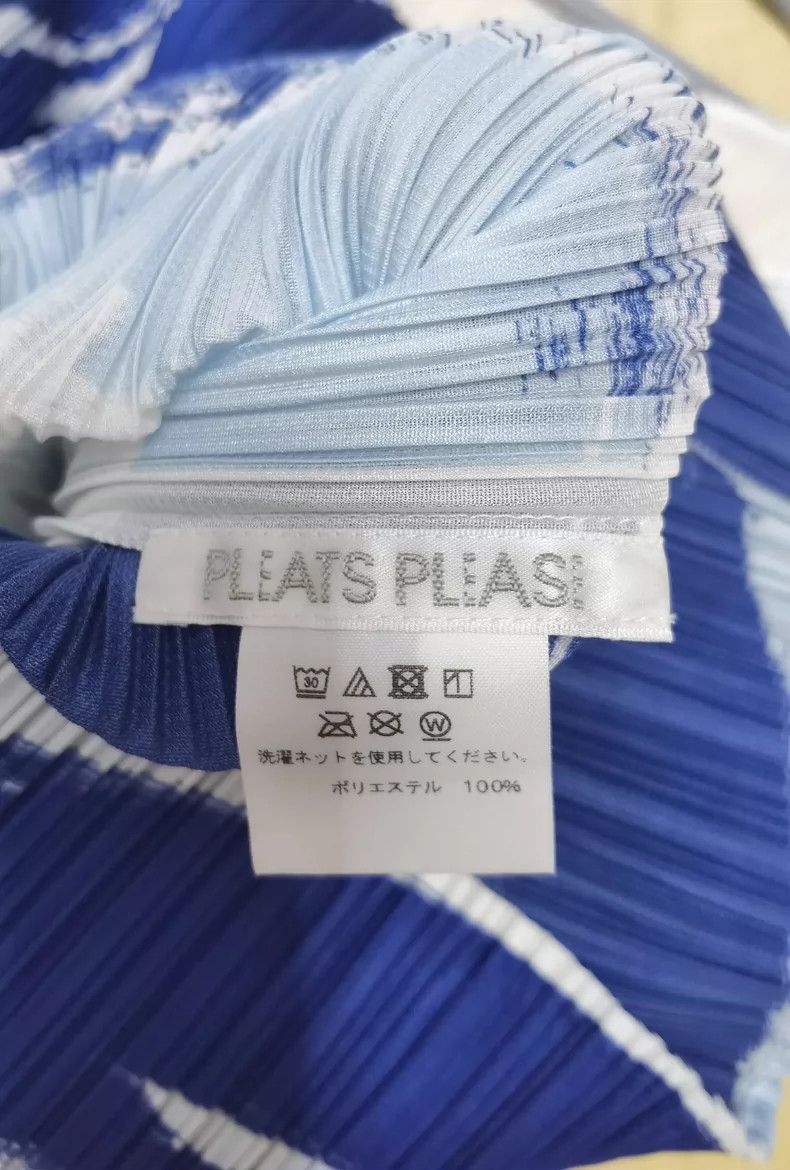 Issey Miyake issey miyake size:3 White and blue pleated top Size XXS / US 00 / IT 34 - 4 Thumbnail