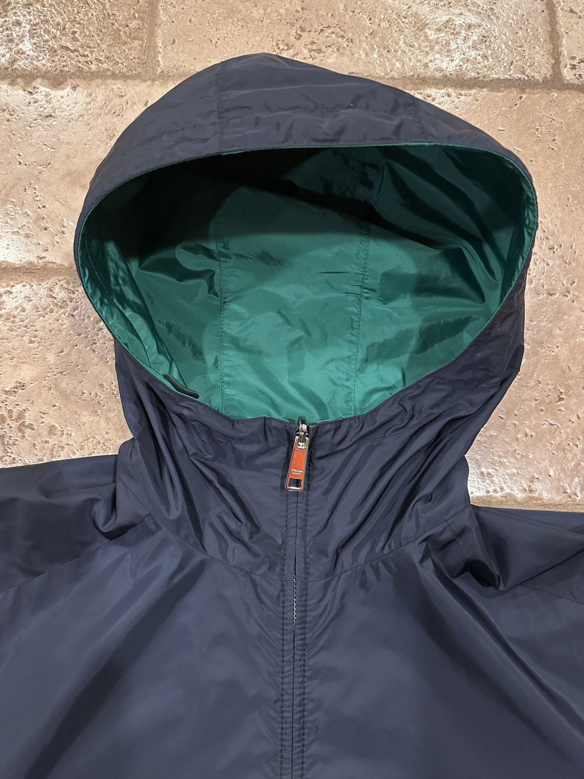 Prada Prada Nylon Triangle Logo Reversible Navy / Green Zip Jacket Size US L / EU 52-54 / 3 - 21 Thumbnail