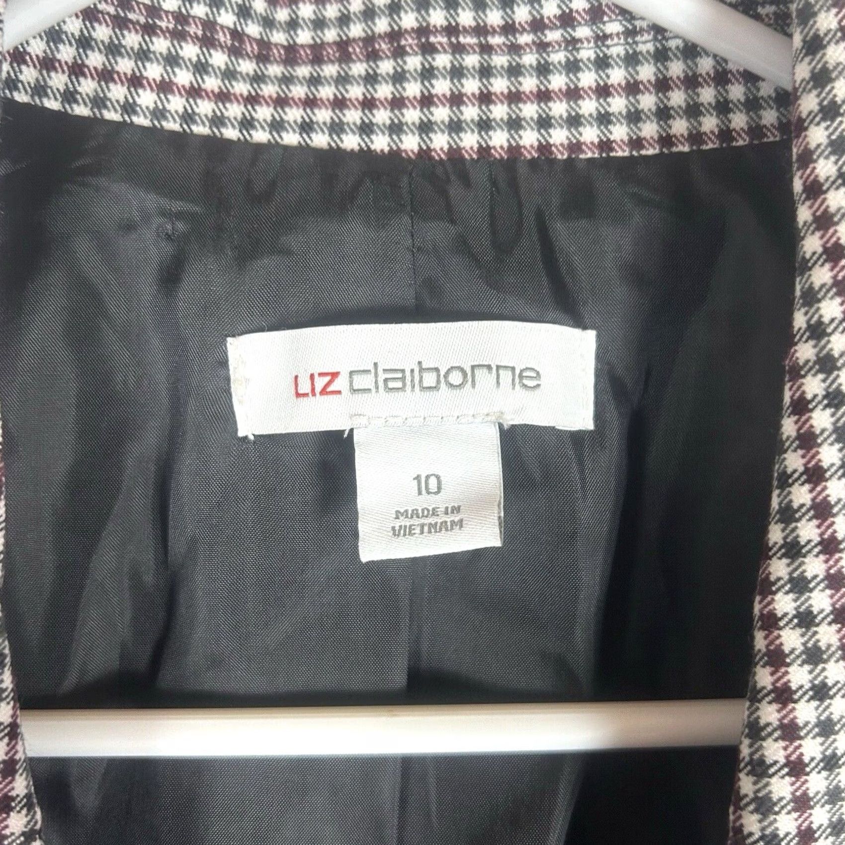 Liz Claiborne Liz Claiborne Blazer Jacket Womens 10 White Plaid Lightweight Lined Pockets NWT Size L / US 10 / IT 46 - 3 Thumbnail