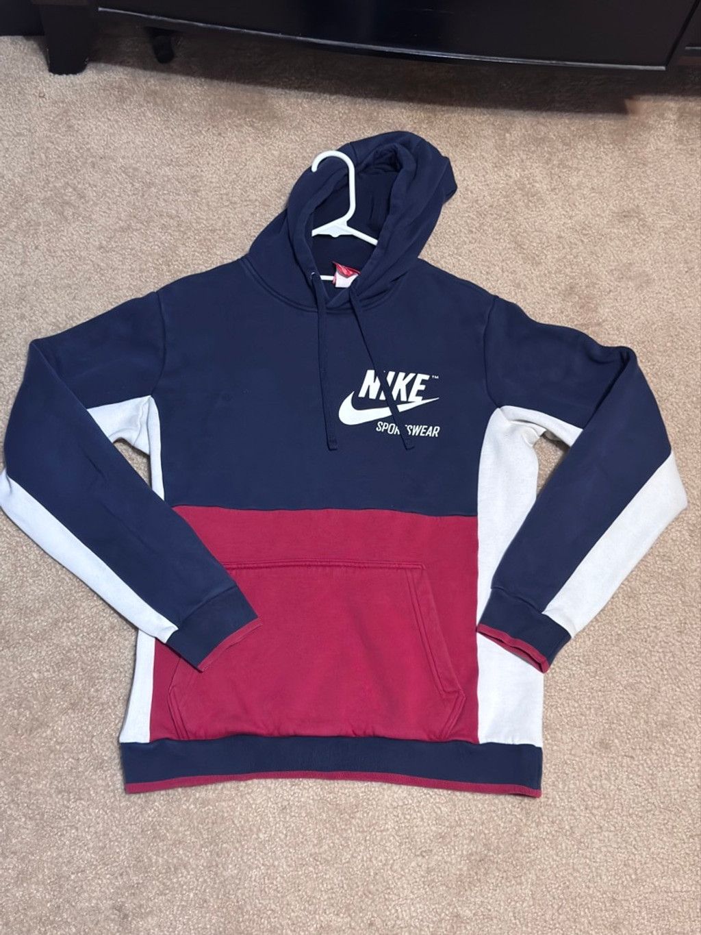 Nike Men's Nike Navy Red White Colorblock Hoodie S Size US S / EU 44-46 / 1 - 1 Thumbnail