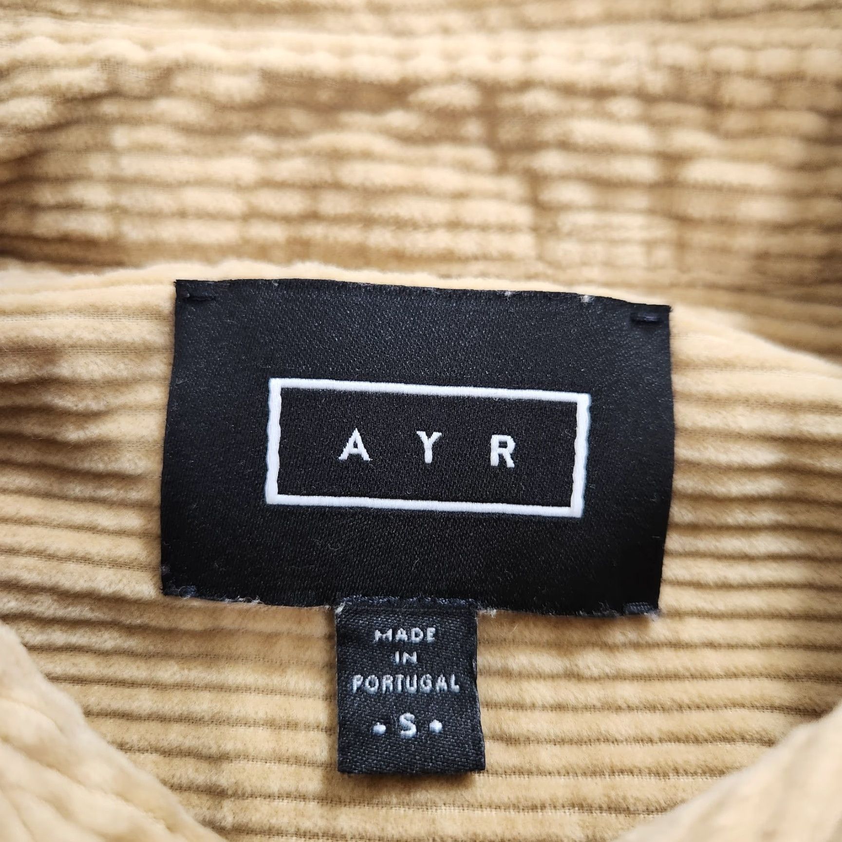 AYR Shirt Womens Small Beige The Deep End Corduroy Button Down Chipwich Portugal