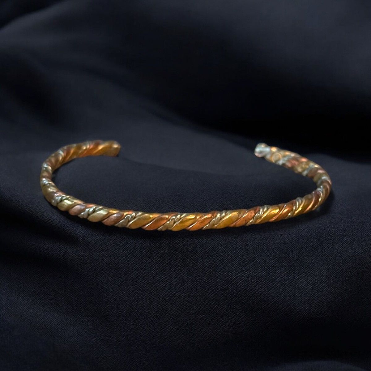 Vintage Vintage copper and silver twisted cuff bangle bracelet Size ONE SIZE - 1 Thumbnail