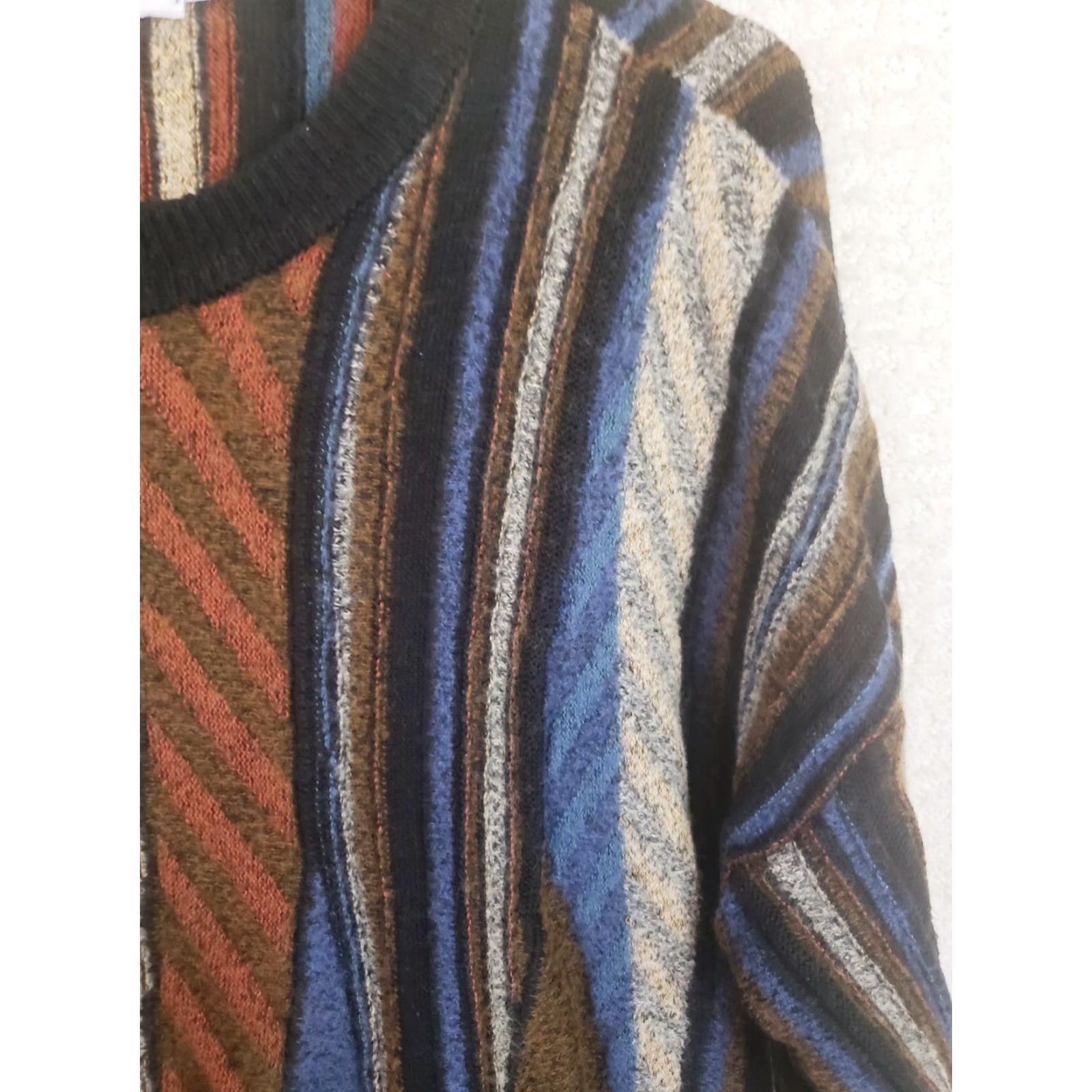Vintage St Croix Knit Sweater Men L Brown Blue Orange Geometric Crew Neck 90s Casual Pullover Size US L / EU 52-54 / 3 - 6 Thumbnail