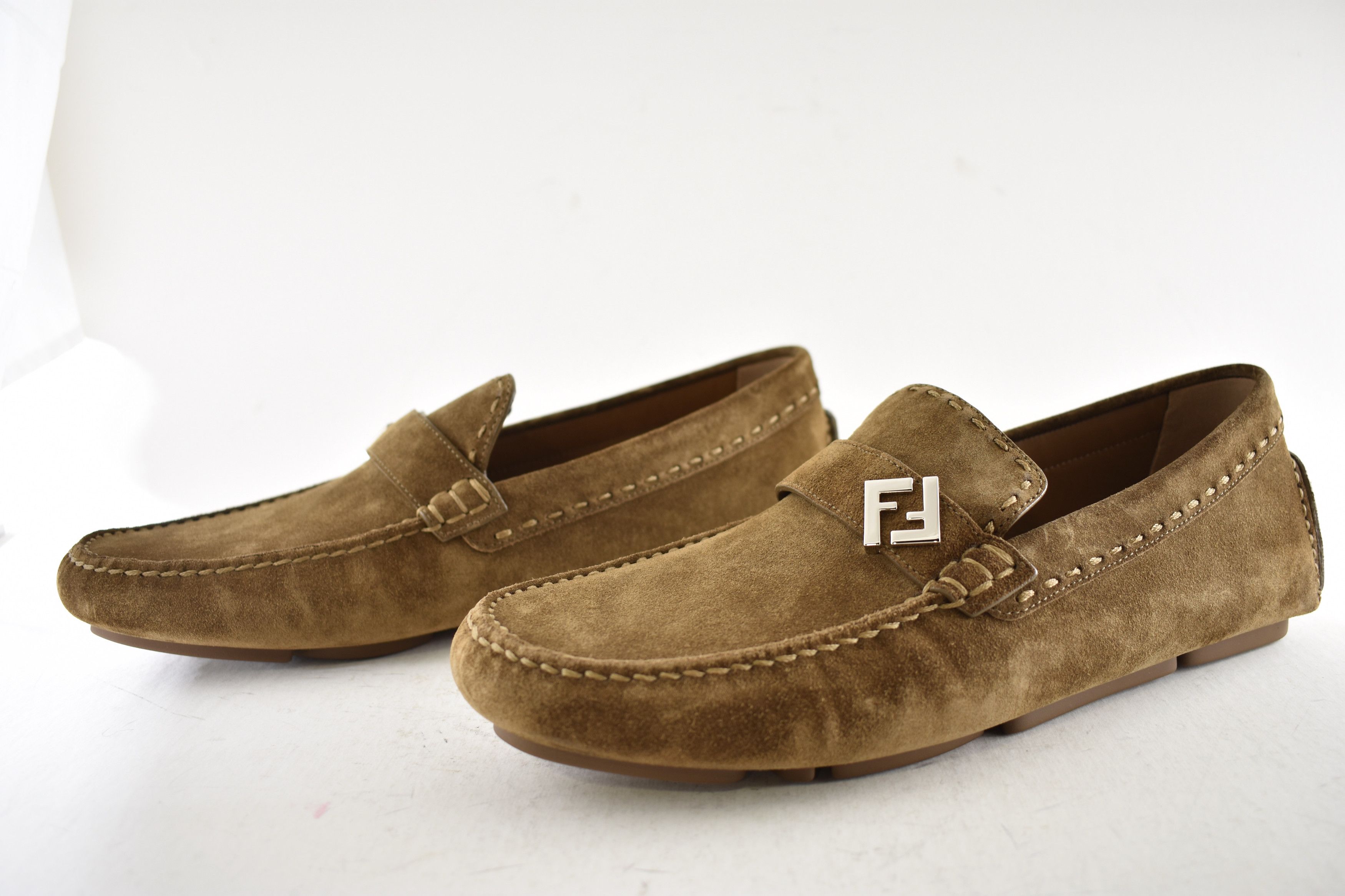 Fendi Fendi Driver Suede FF Logo Loafer Slip On Flat UK 11 US 12 Size US 12 / EU 45 - 14 Thumbnail