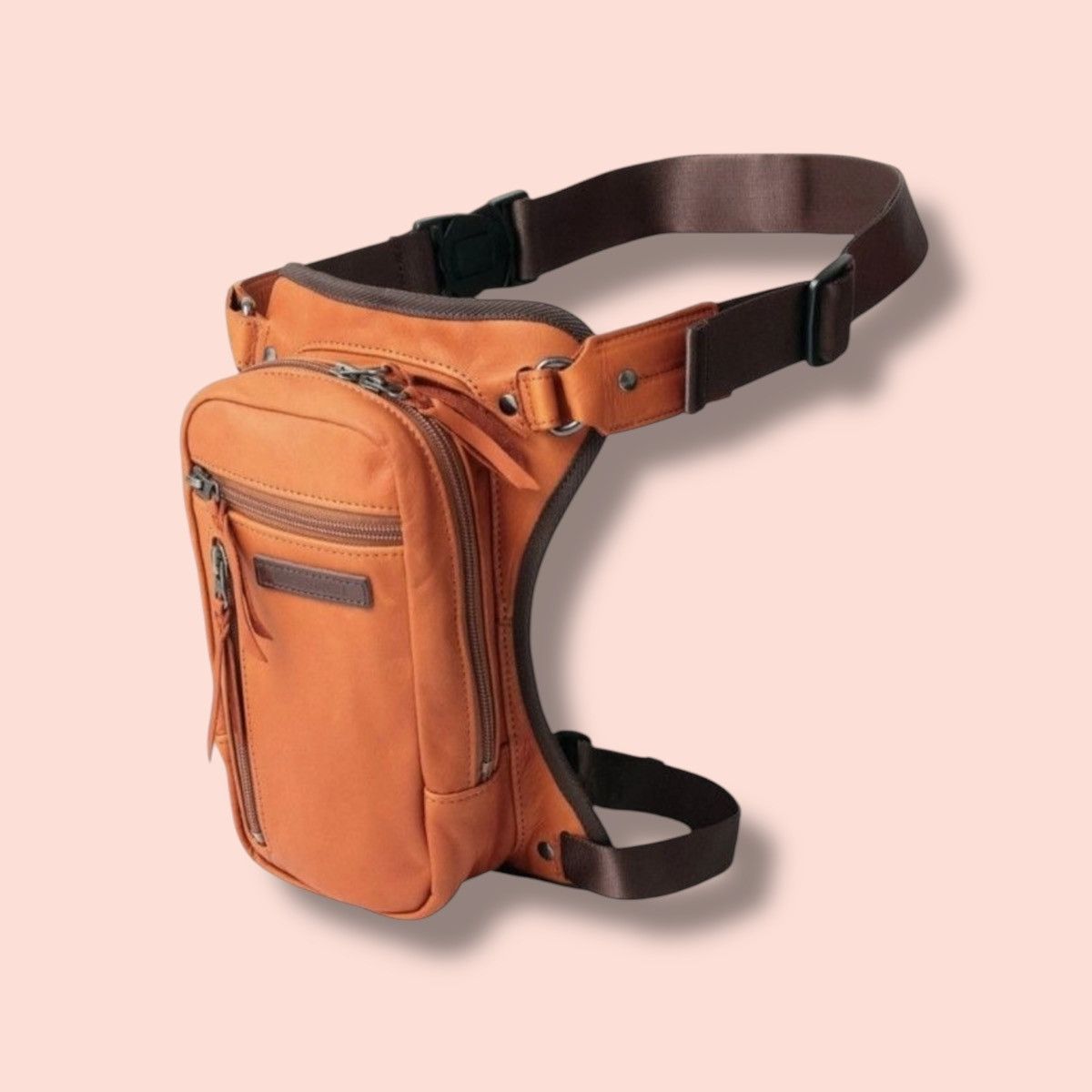 Genuine Leather KUSHITANI : 2 WAY LEATHER MOTORCYCLE/BIKERS LEG BAG Size ONE SIZE - 1 Thumbnail