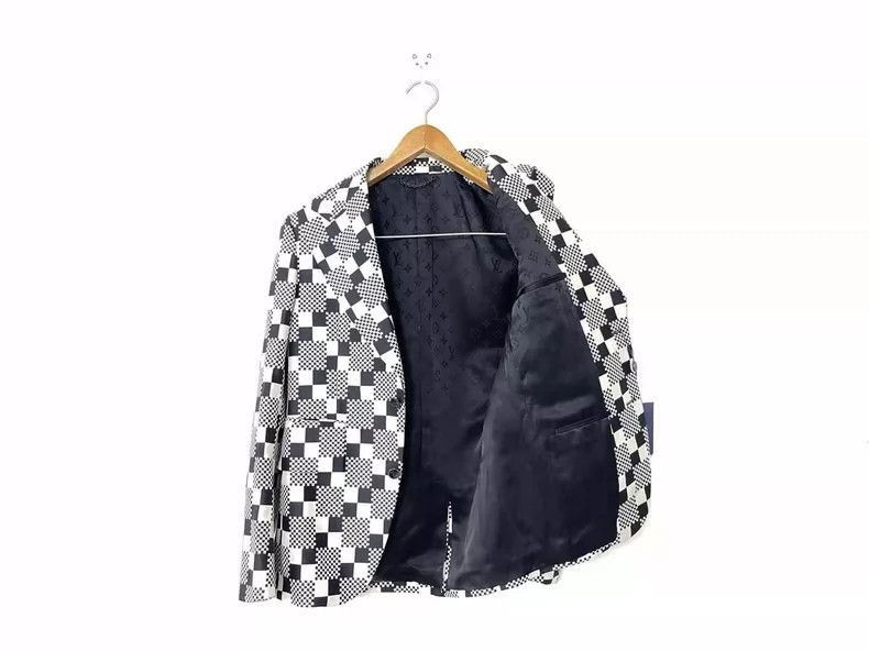 Louis Vuitton Louis Vuitton Black and White Checkered Blazer -2505 Size US L / EU 52-54 / 3 - 5 Thumbnail