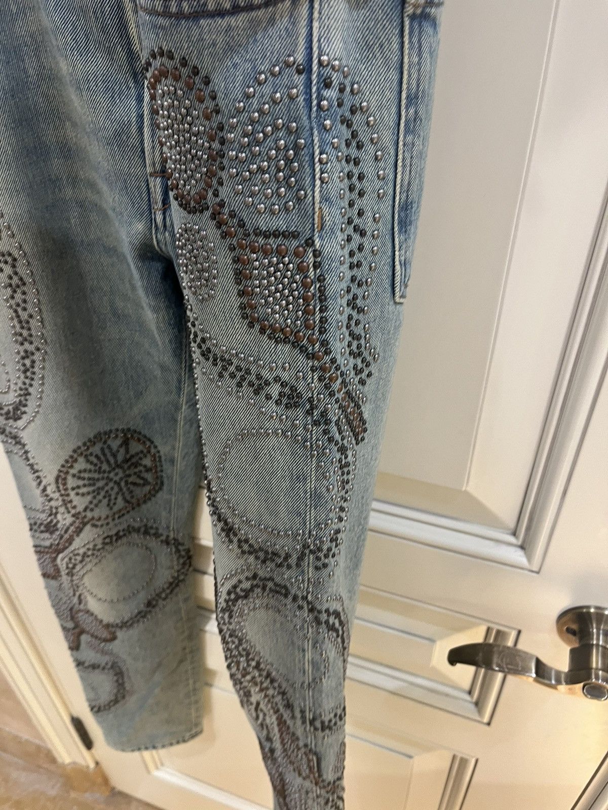 Valentino Valentino Slim-fit studded faded denim jeans size29 Size US 29 - 13 Thumbnail