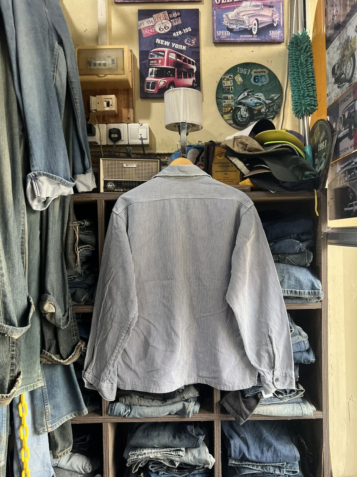 Levi's 🔥Vintage Levis Hickory Stripes Overshirt Size US M / EU 48-50 / 2 - 3 Thumbnail