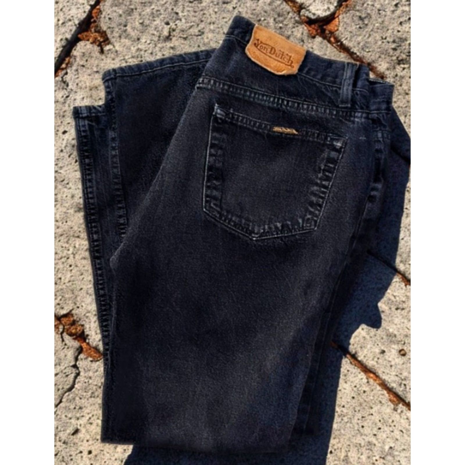 Von Dutch VINTAGE Von Dutch Jeans Men’s 34x27 Black Denim Straight Job Size US 34 / EU 50 - 2 Thumbnail