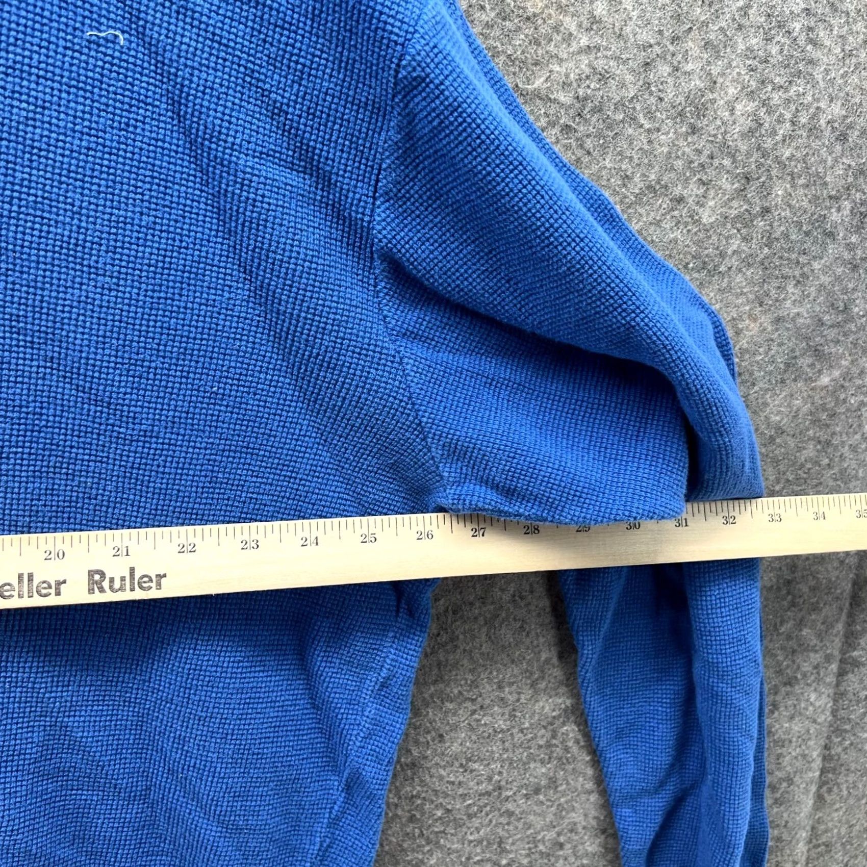 Ralph Lauren VINTAGE Ralph Lauren Sweater Mens XL Blue Quarter Zip Fleece Pullover Pony Knit Size US XL / EU 56 / 4 - 4 Thumbnail