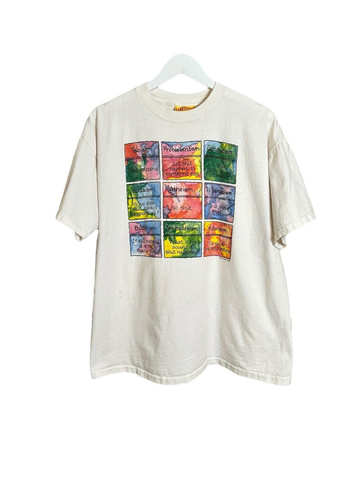 Vintage Vintage 90s Taoism Philosophy Funny T-shirt XL Single Stitch Size US XL / EU 56 / 4 - 1 Thumbnail