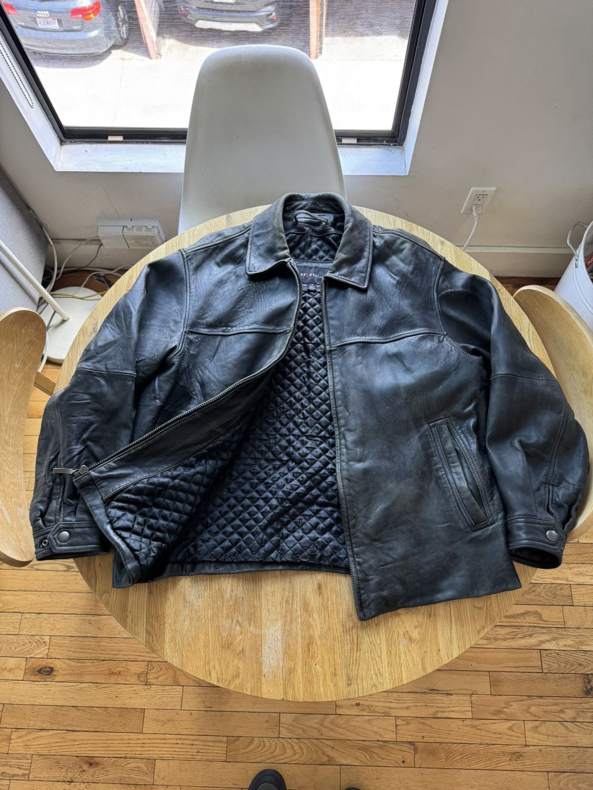 Liz Claiborne Distressed Vintage Liz Claiborne/Access Leather Jacket Size US L / EU 52-54 / 3 - 2 Thumbnail