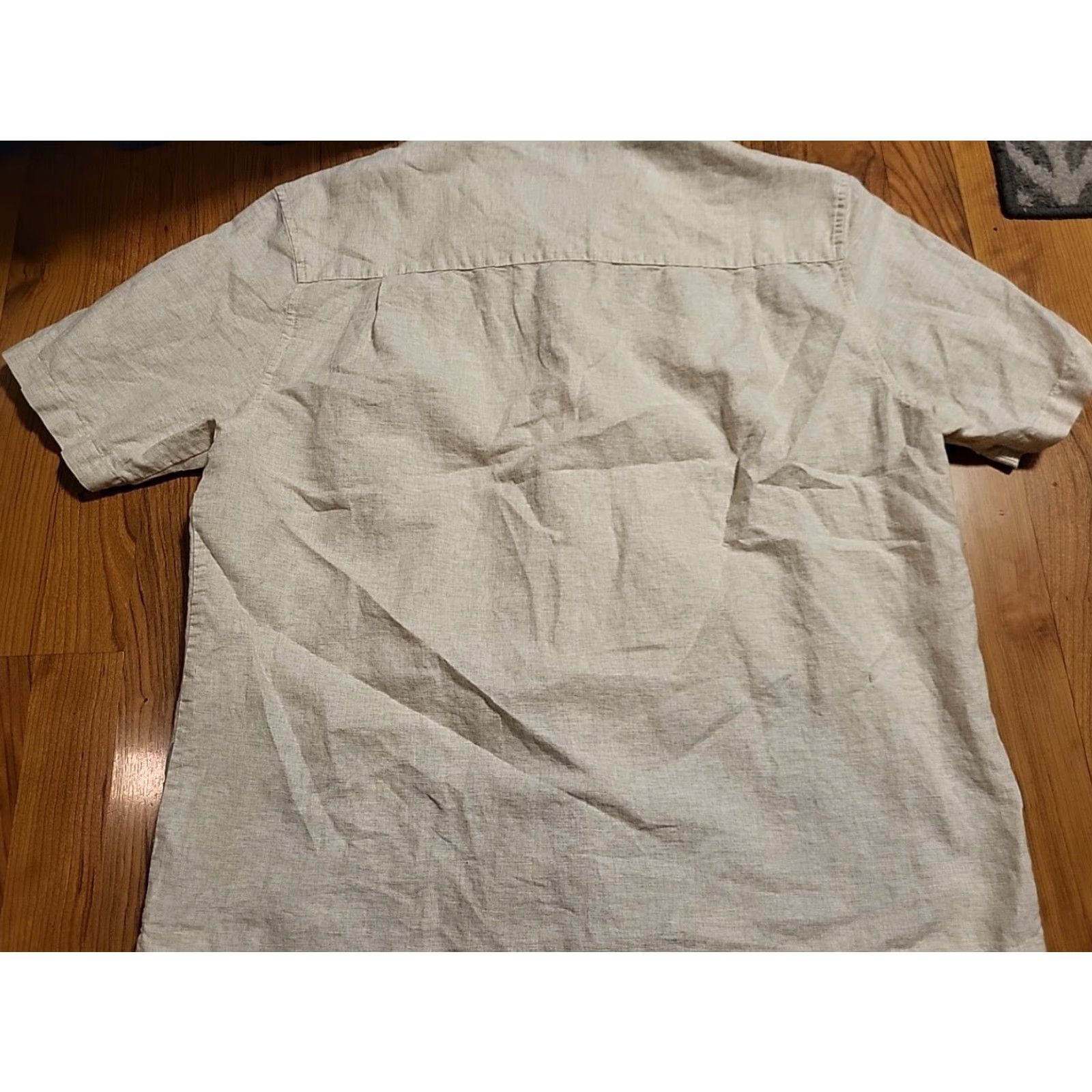 Vintage Centro Linen Shirt Mens XL Beige Floral Short Sleeve Button-Up Casual Vacation 90s Tropical Theme Breathing Breathable Size US XL / EU 56 / 4 - 7 Thumbnail