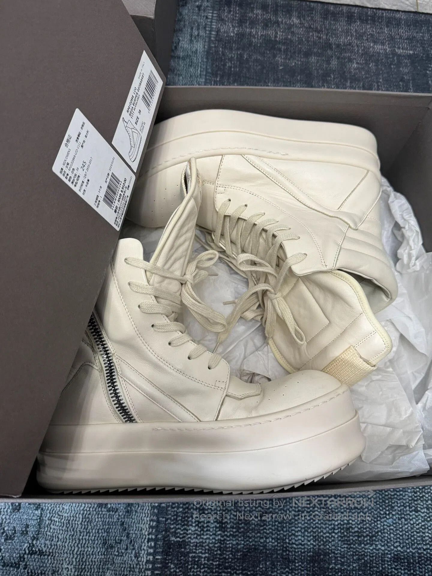 Rick Owens rick owens white low wedge sneakers size 39. Size US 7 / EU 40 - 7 Thumbnail