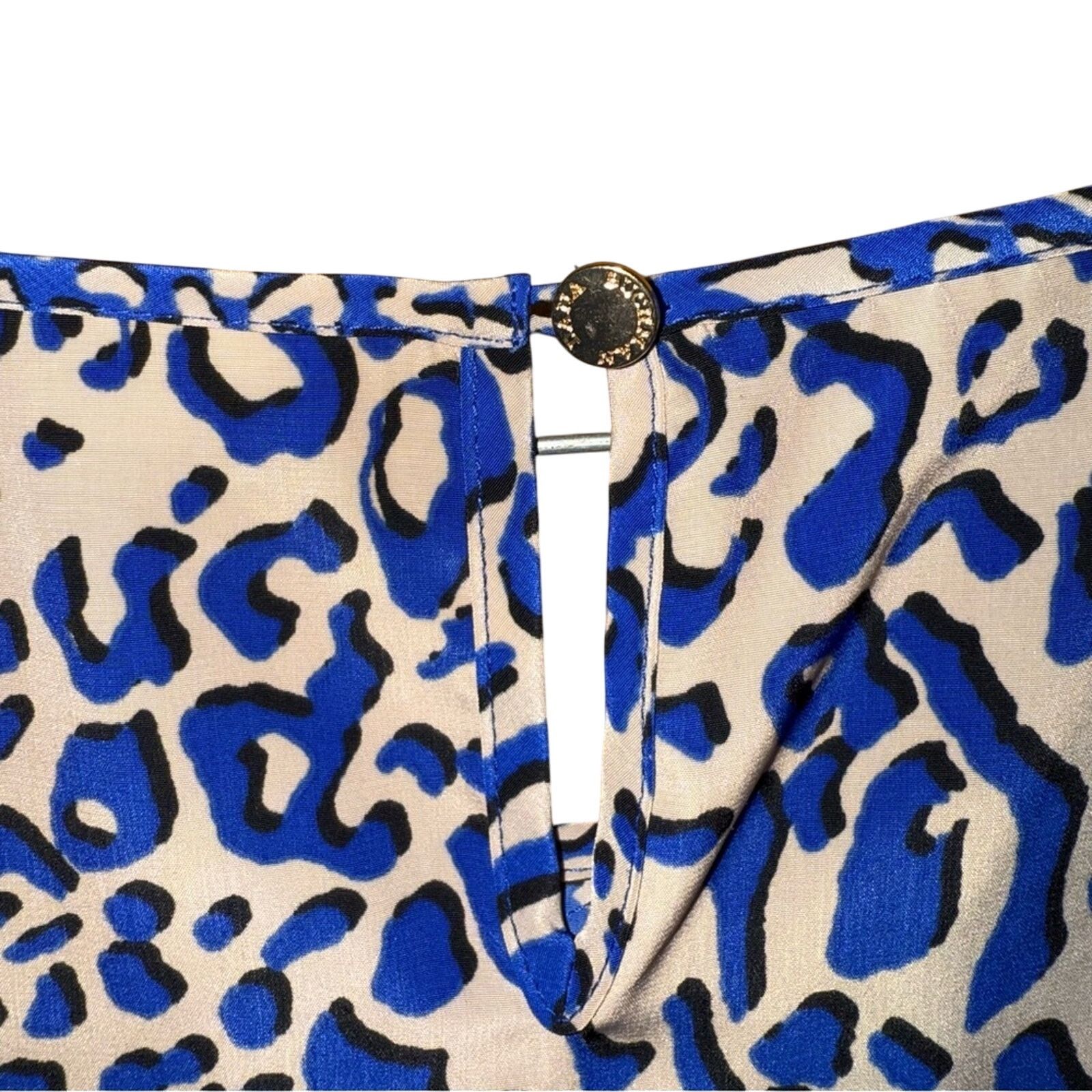 Other Dana Buchman Blue Leopard Print Women's Top Size Large Size L / US 10 / IT 46 - 4 Thumbnail