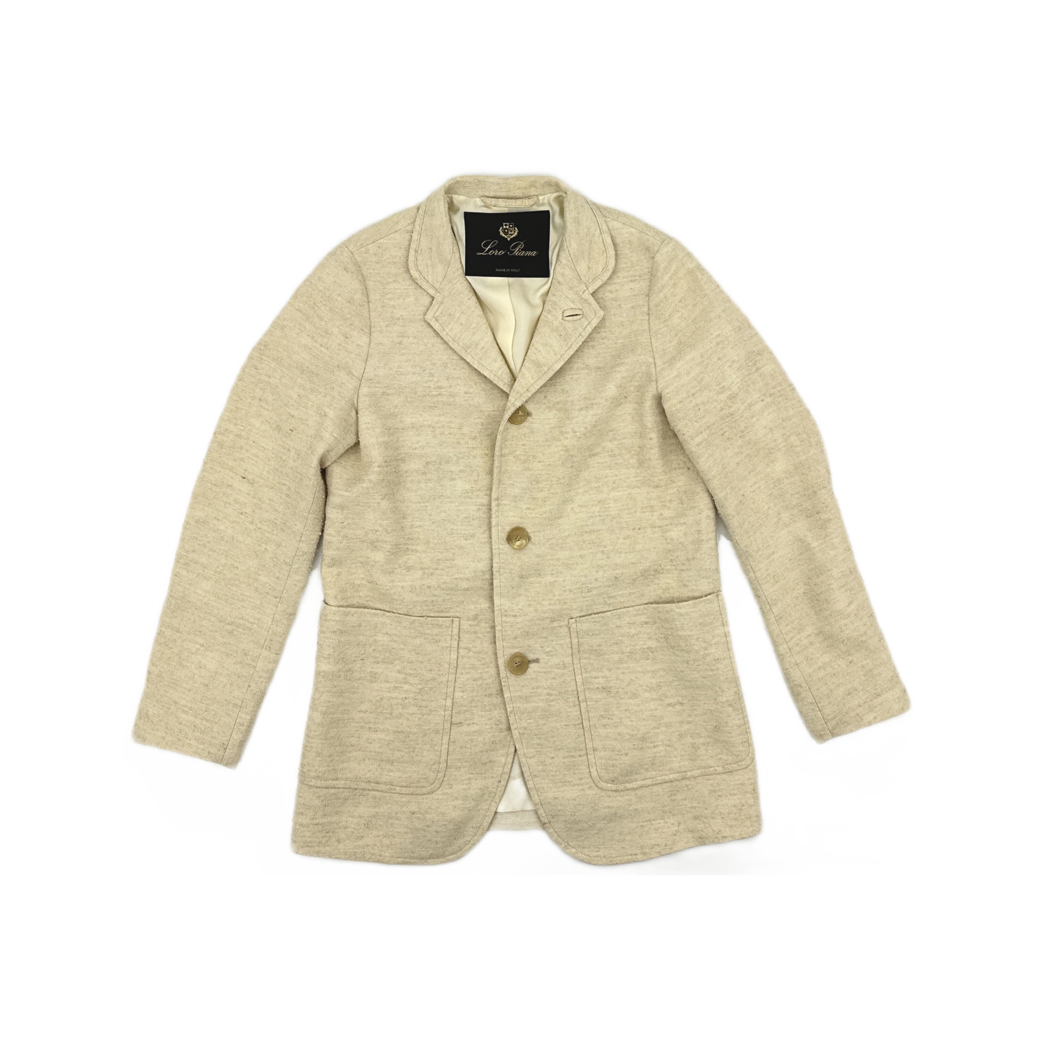 Loro Piana Loro Piana Wool Blend Single-Breasted Blazer Beige Size 36 Size XS / US 0-2 / IT 36-38 - 1 Thumbnail