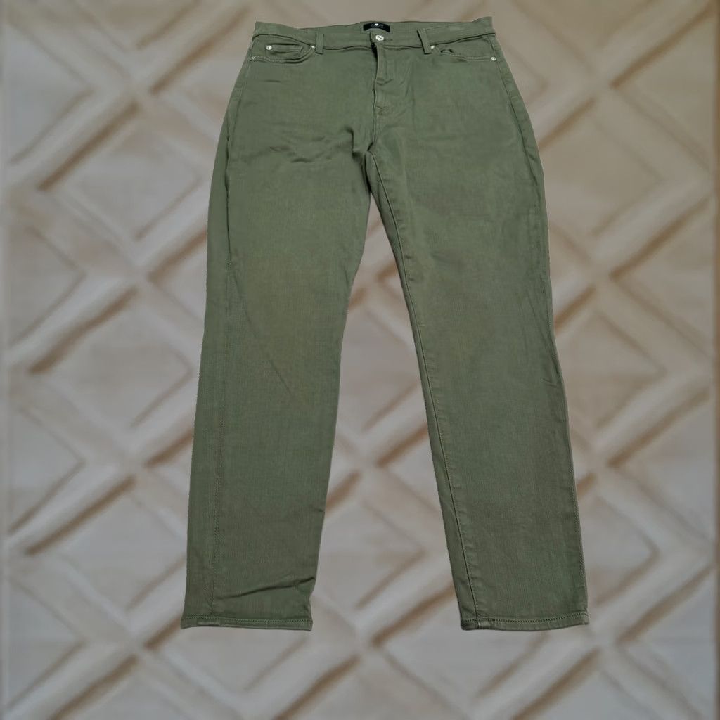 7 For All Mankind 7 for all mankind stretch high rise ankle denim jeans women 32 green Size 24" / US 00 / IT 34 - 1 Thumbnail